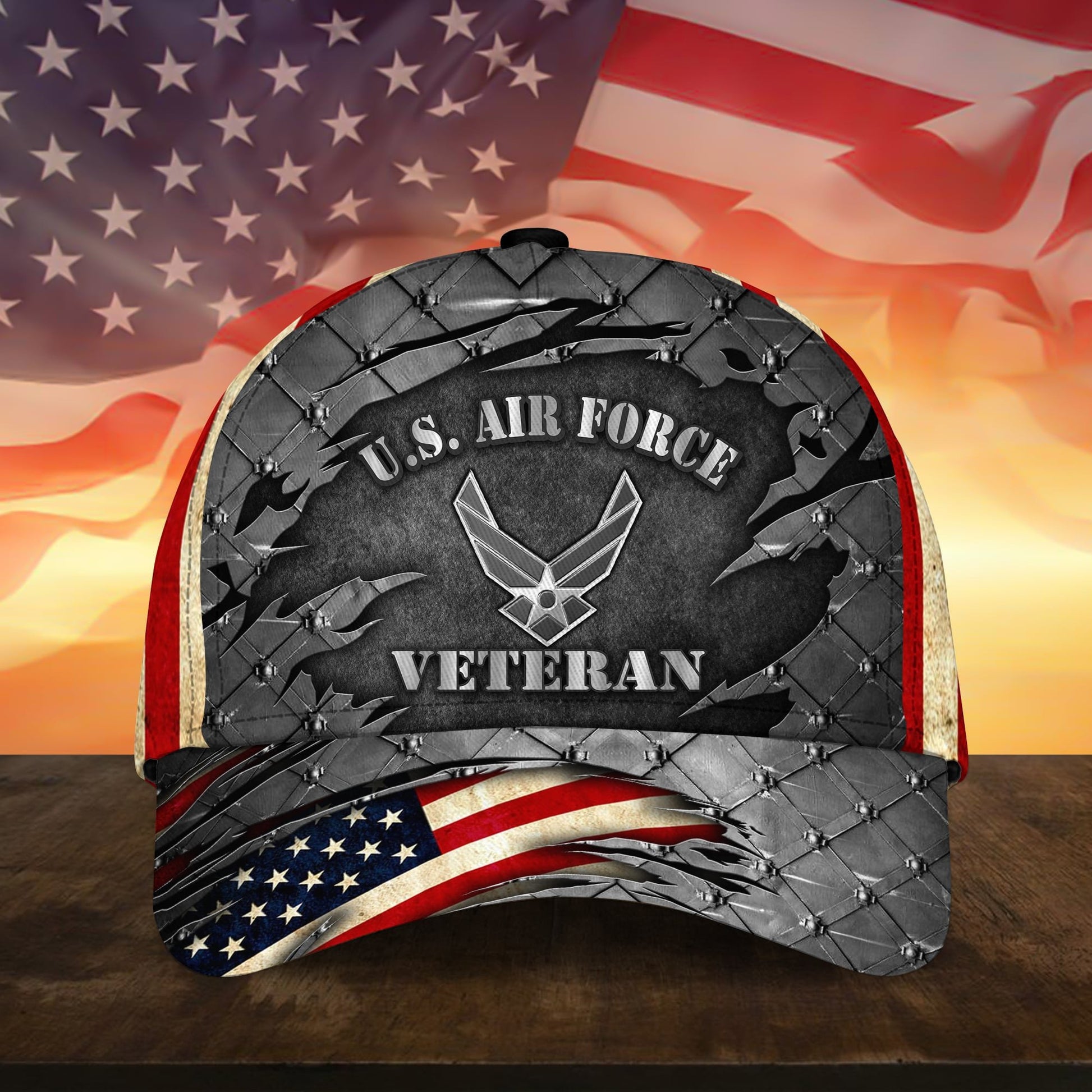 Premium U.S Multiple Service Veteran 3D Cap PVC010302