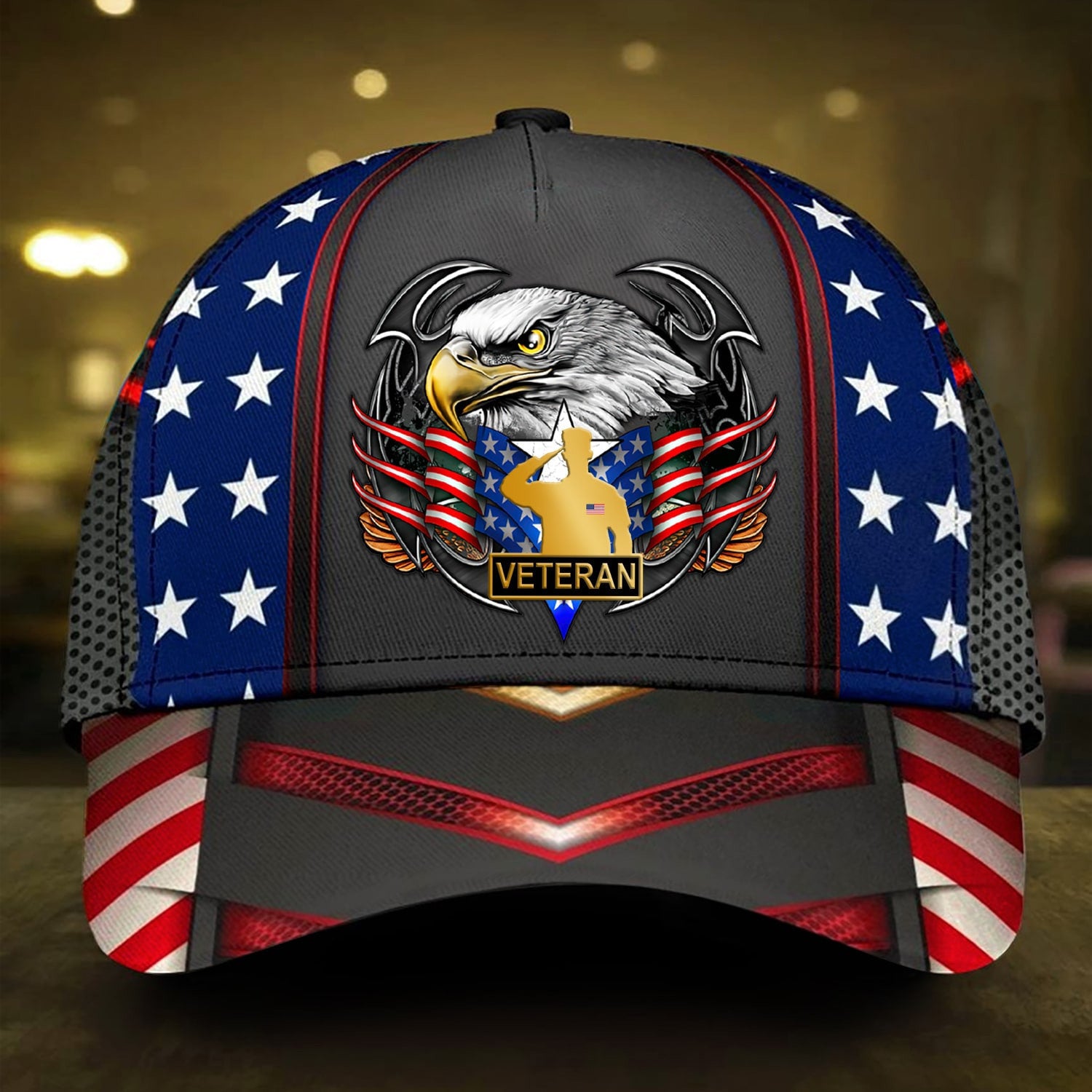 Premium U.S Multiple Service Veteran 3D Cap PVC080304