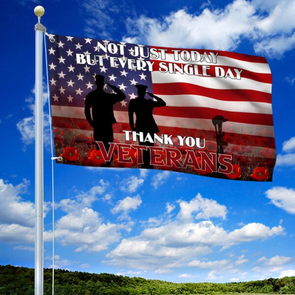 Veteran Grommet Flag Not Just Today But Every Single Day, Thank you PVC260515