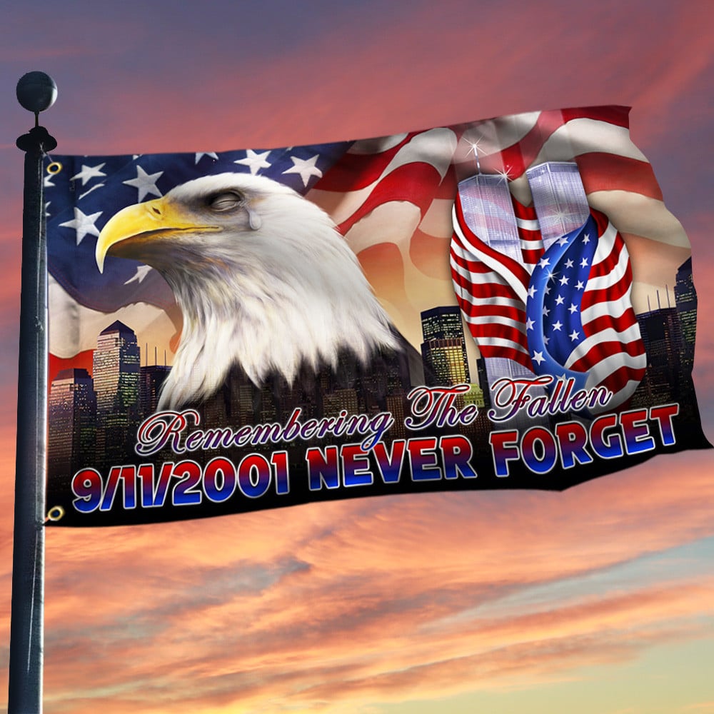 Premium America Patriot Day Remembering The Fallen Grommet Flag PVC130716