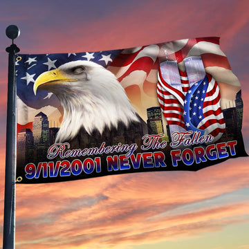 Premium America Patriot Day Remembering The Fallen Grommet Flag PVC130716