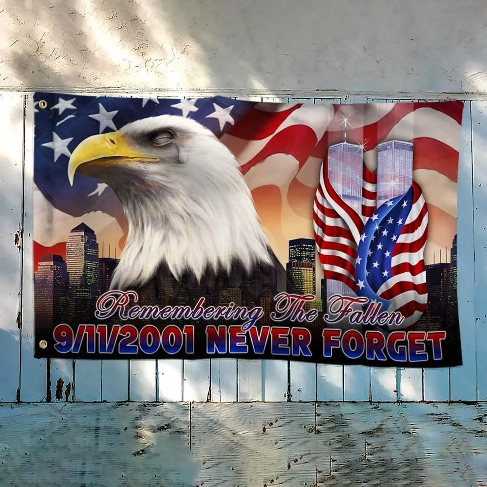Premium America Patriot Day Remembering The Fallen Grommet Flag PVC130716