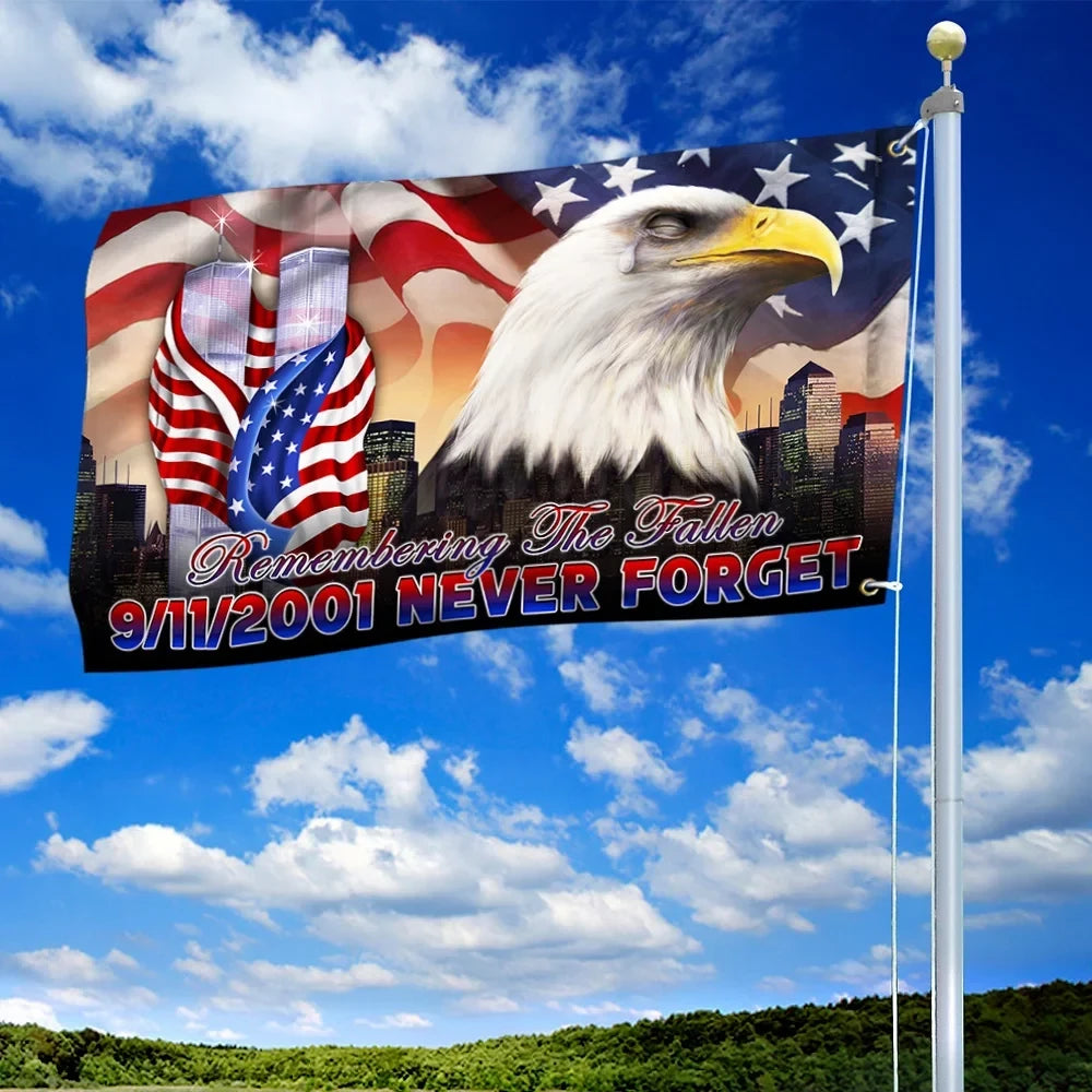 Premium America Patriot Day Remembering The Fallen Grommet Flag PVC130716