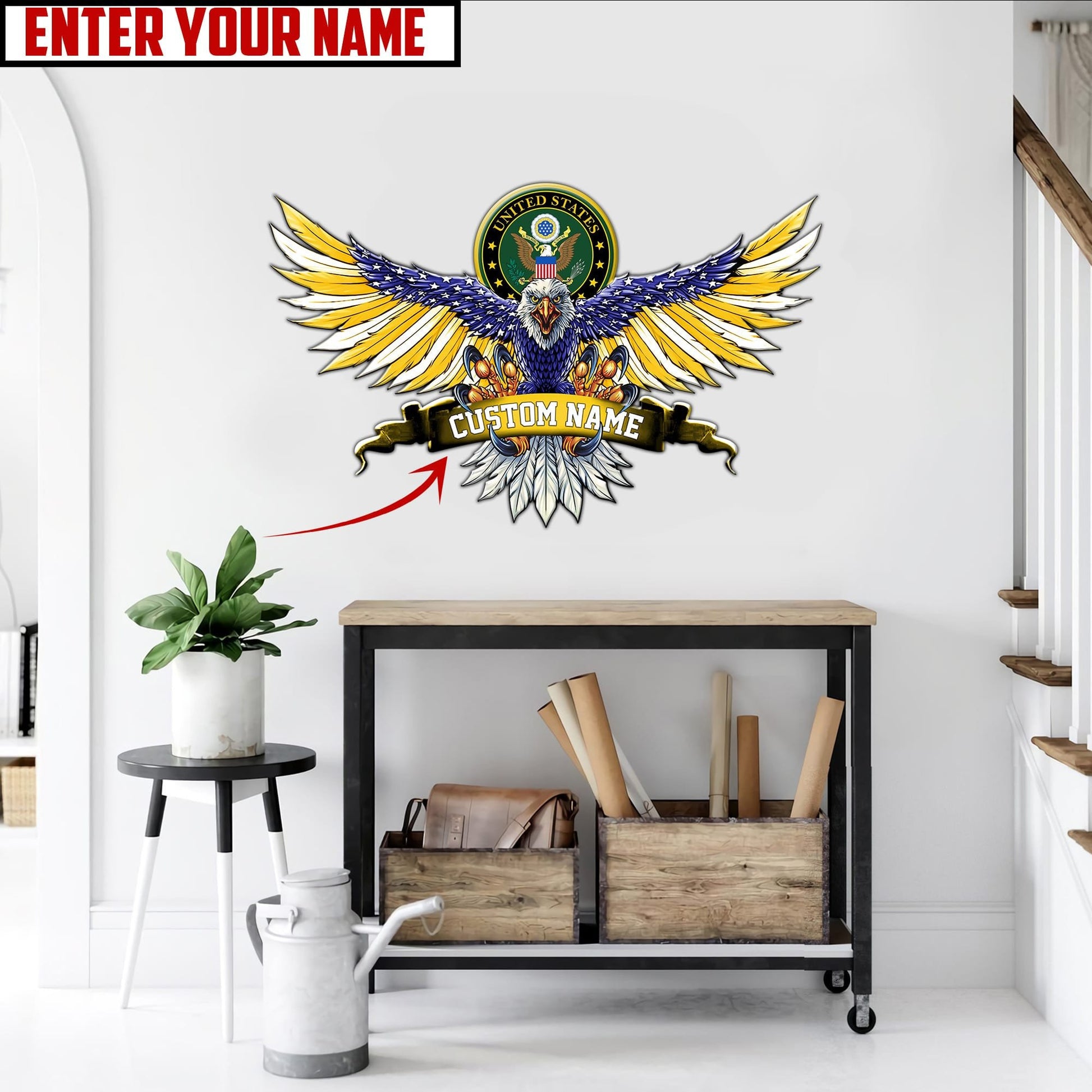 Customised U.S Multiple Service Veteran Metal Sign TVN240201