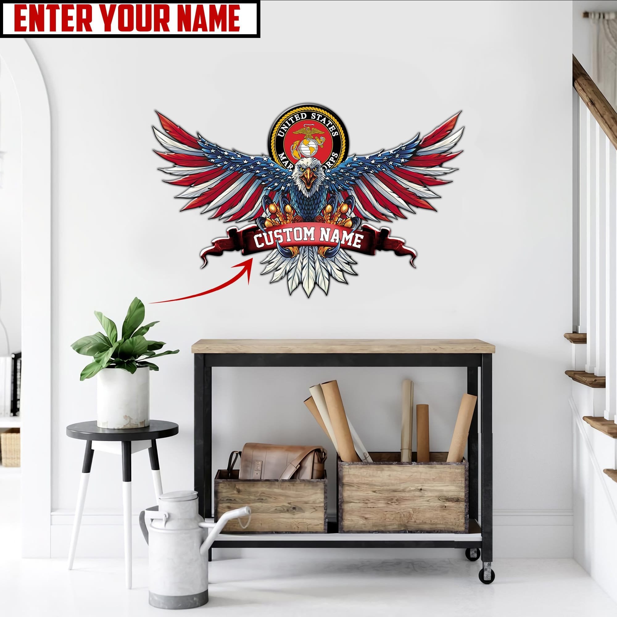 Customised U.S Multiple Service Veteran Metal Sign TVN240201