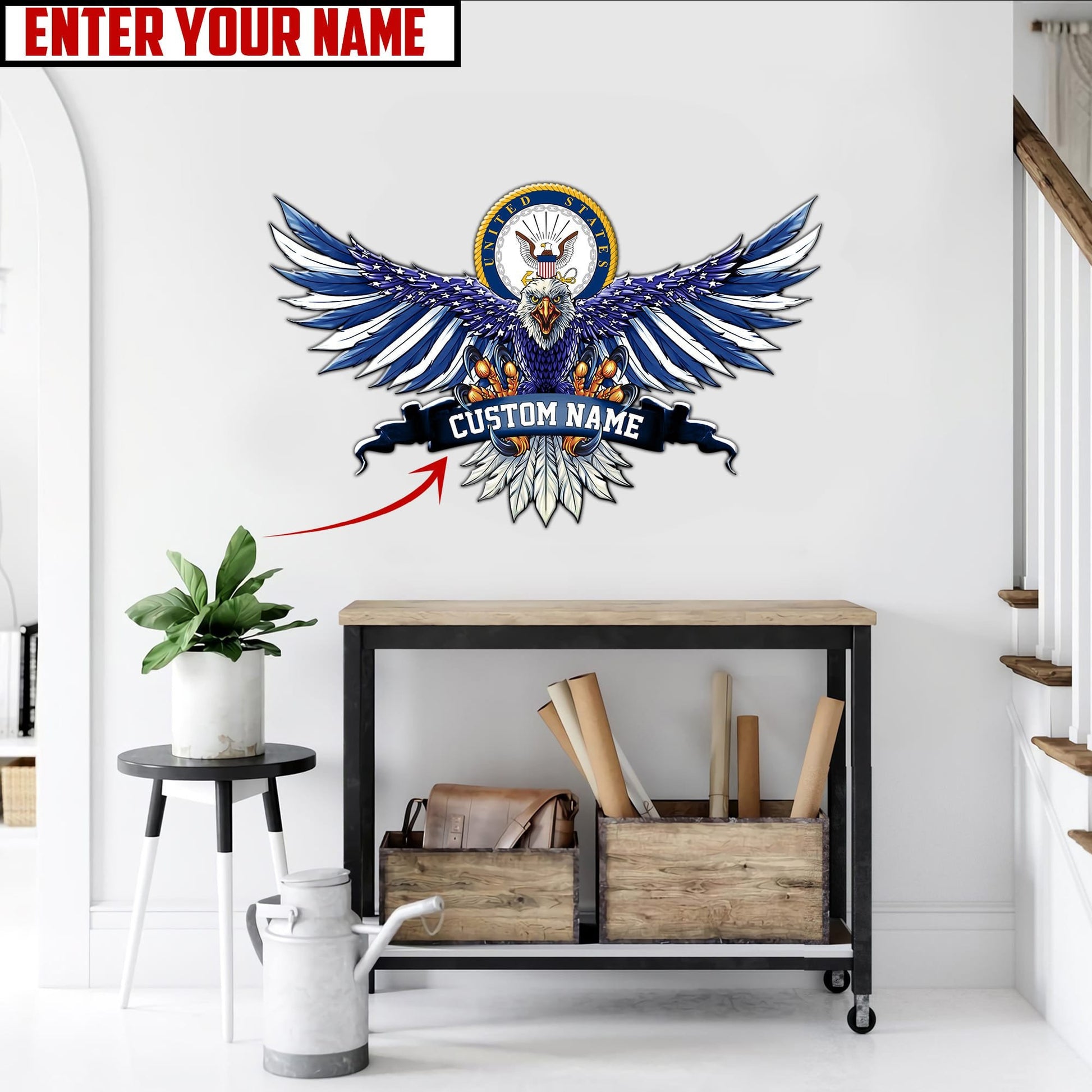 Customised U.S Multiple Service Veteran Metal Sign TVN240201