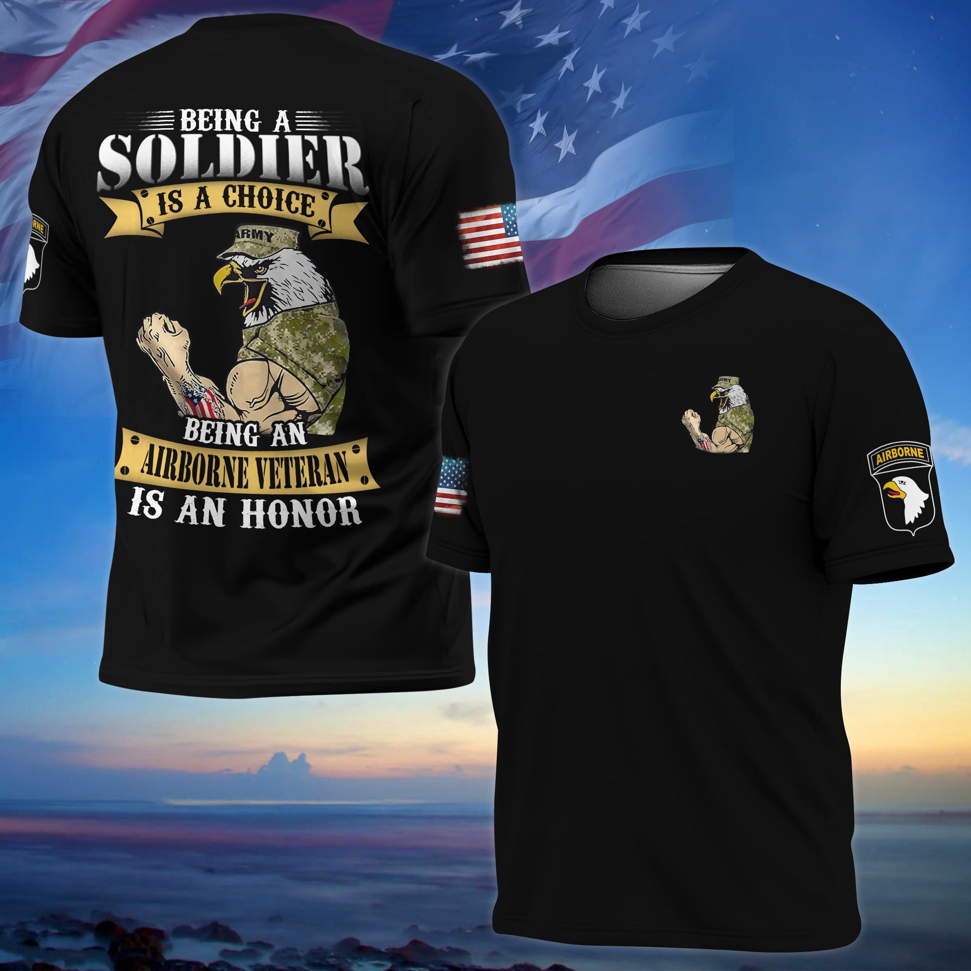 Premium Being An Airborne Veteran Is An Honor T-Shirt NPVC240610