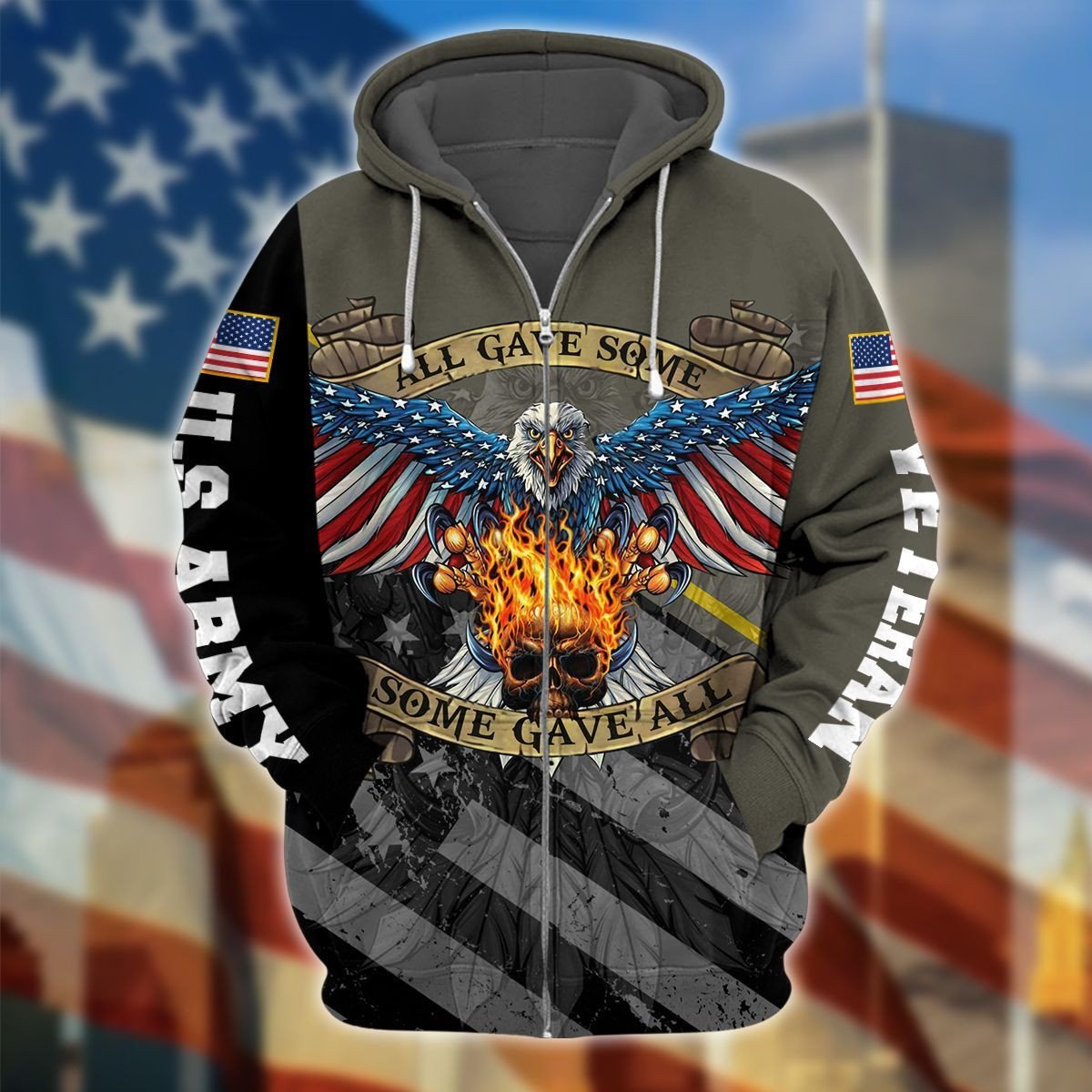 Premium Unique US Veteran Zip Hoodie PVC081001