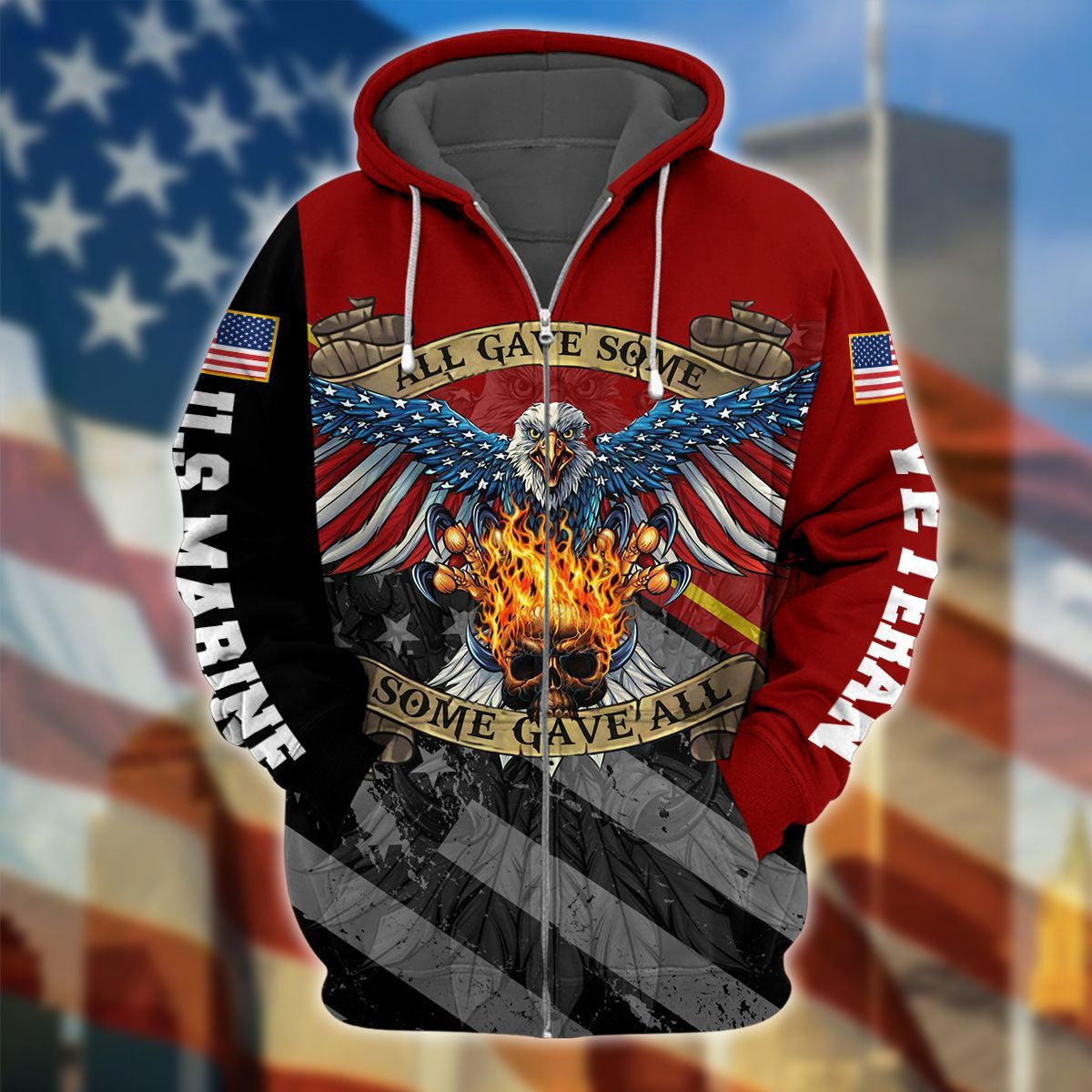 Premium Unique US Veteran Zip Hoodie PVC081001