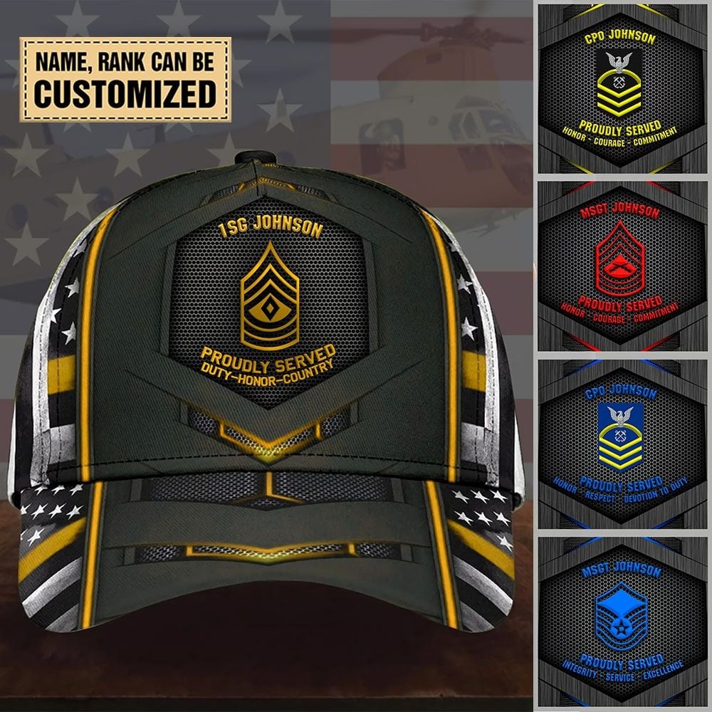 Unique Pesonalized Name, Rank Custom American Army Cap TVN131007