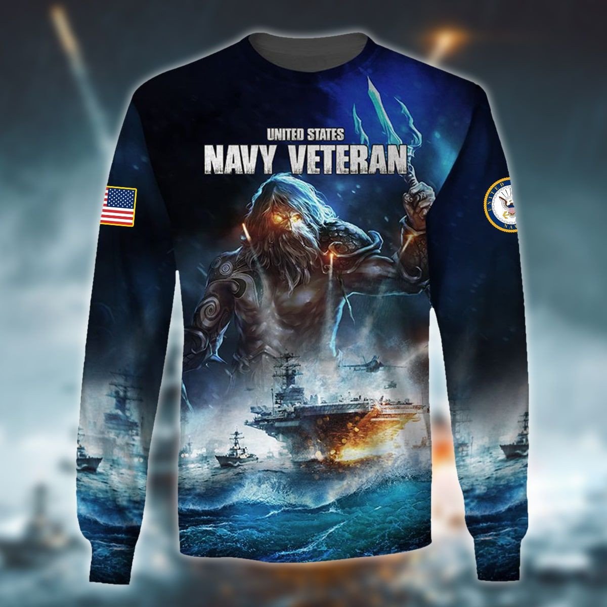 Premium Power American Veteran Navy Zip Hoodie Set NVT151001