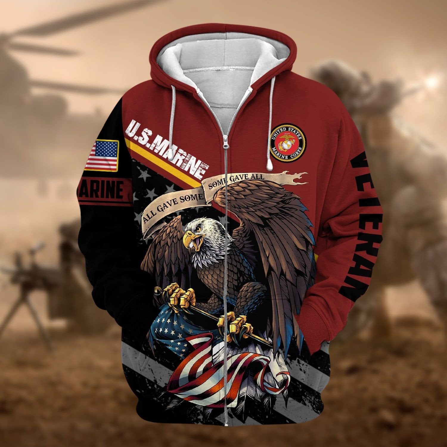 Premium American Veteran Zip Hoodie NVT161003