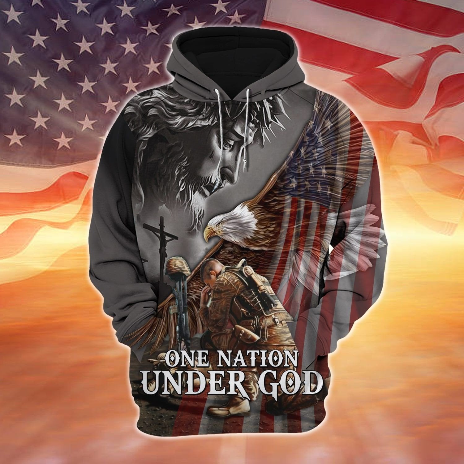 Premium Giesu With Veteran Hoodie And Zip Hoodie PVC181003