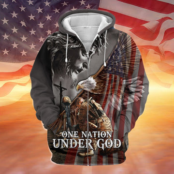 Premium Giesu With Veteran Hoodie And Zip Hoodie PVC181003