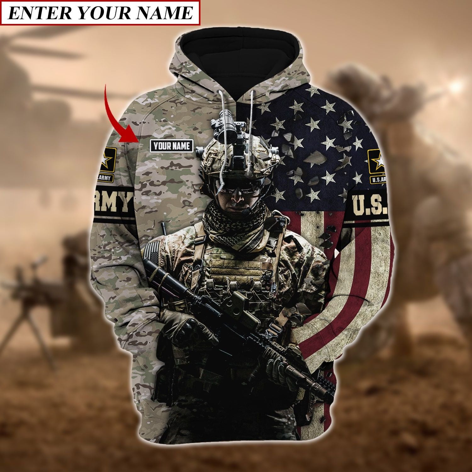 Personalized Name U.S Army Veteran Hoodie And Zip Hoodie NVT211001
