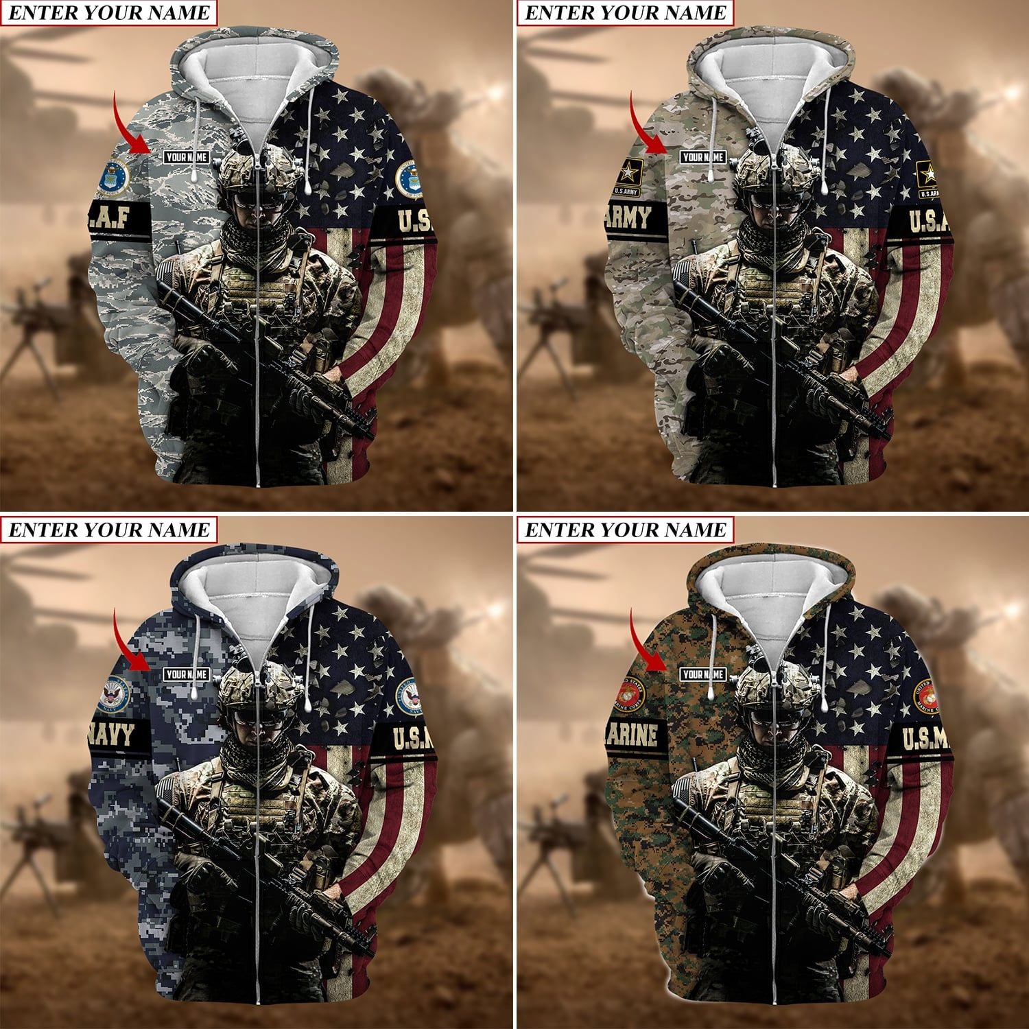 Personalized Name U.S Army Veteran Hoodie And Zip Hoodie NVT211001