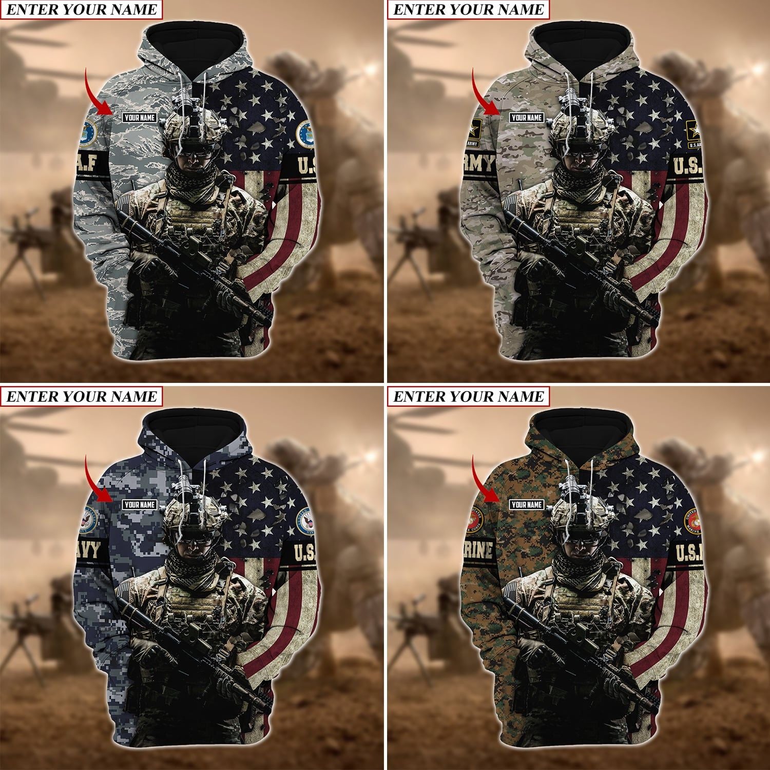 Personalized Name U.S Army Veteran Hoodie And Zip Hoodie NVT211001