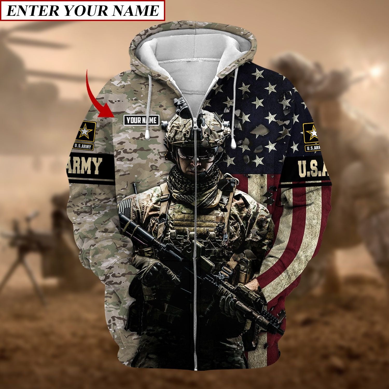 Personalized Name U.S Army Veteran Hoodie And Zip Hoodie NVT211001