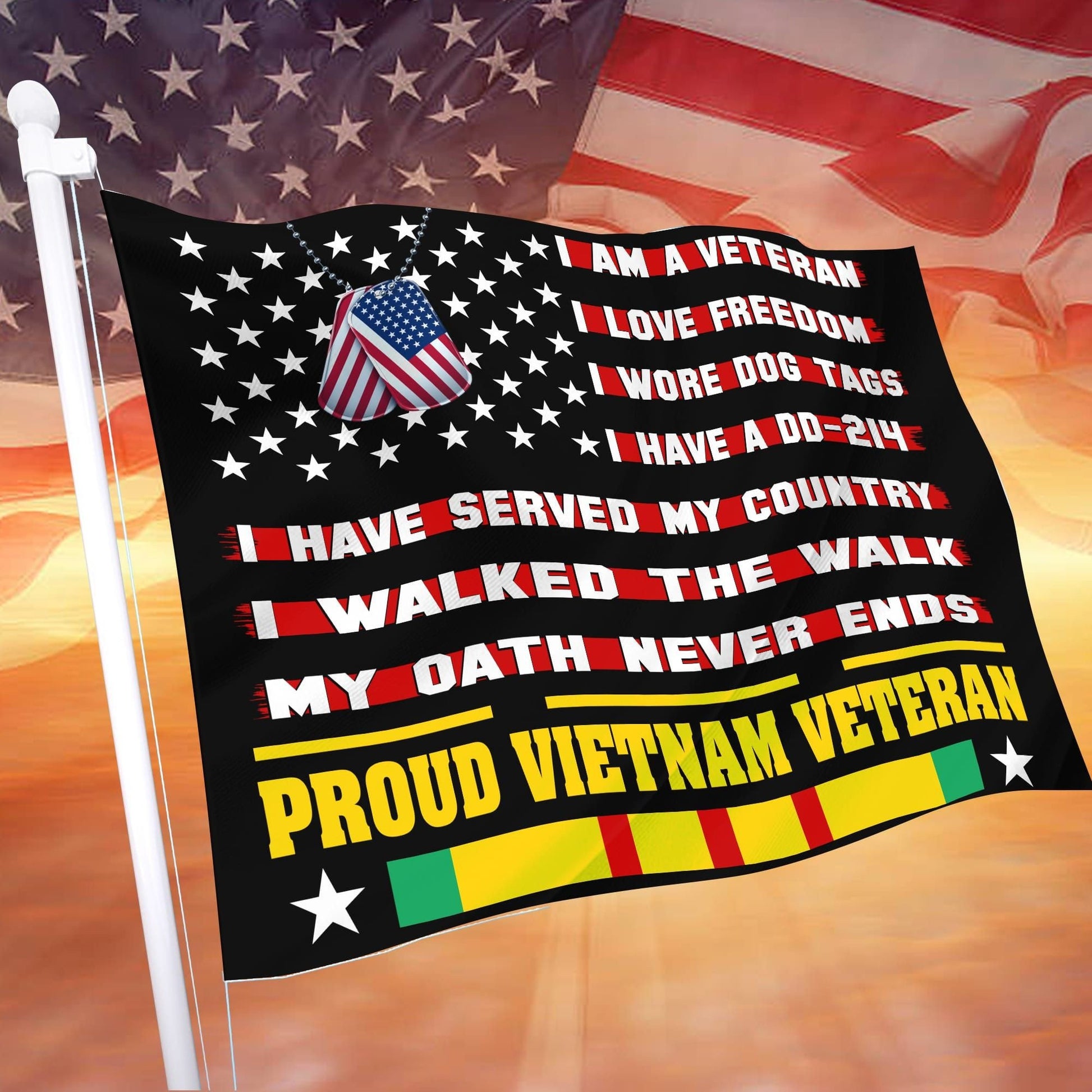 Premium I Am a VietNam Veteran Set Flag PVC231001