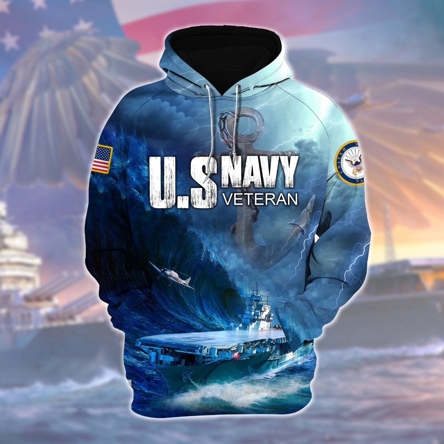 Premium United States Navy Veterans Zip Hoodie TVN271001