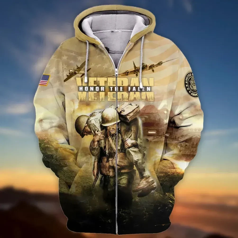 Premium Unique Veteran Zip Hoodie Ultra Soft and Warm NTK1075MD