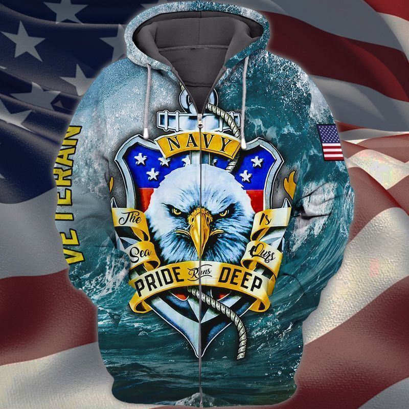 Premium Unique Veteran Zip Hoodie Ultra Soft and Warm LTANT090306DS