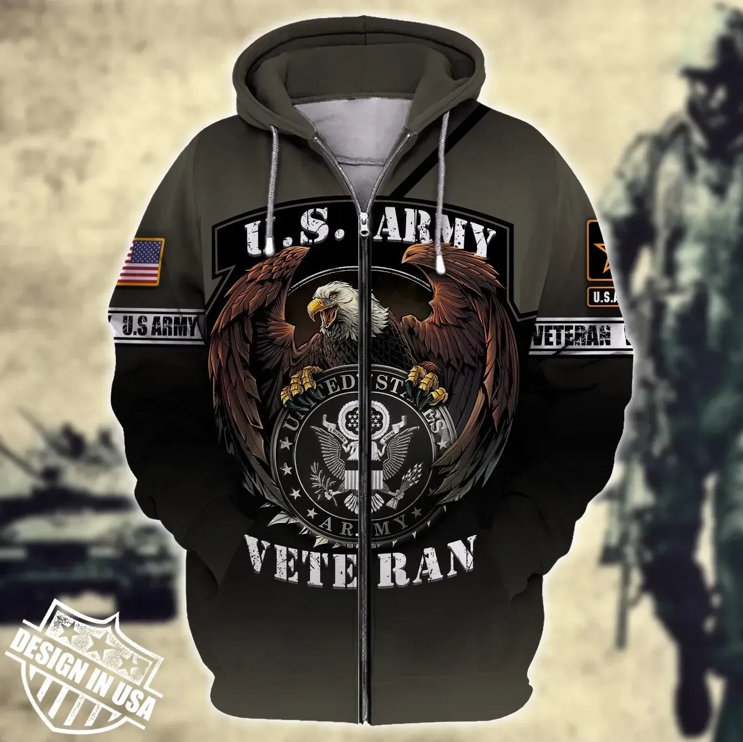 Premium Unique Veteran Zip Hoodie Ultra Soft and Warm LTADD250311KA