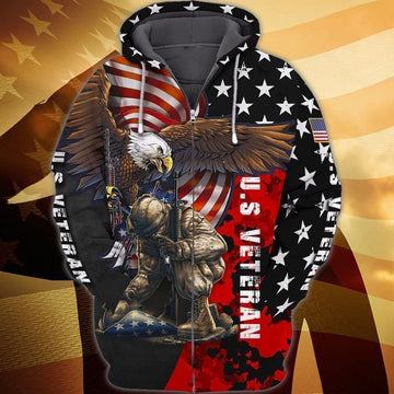 Premium Unique American Veteran Zip Hoodie Ultra Soft And Warm KV270412DS