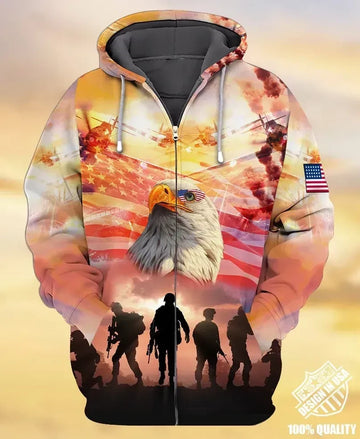 Premium Unique Veteran Zip Hoodie Ultra Soft and Warm NTK250402MD