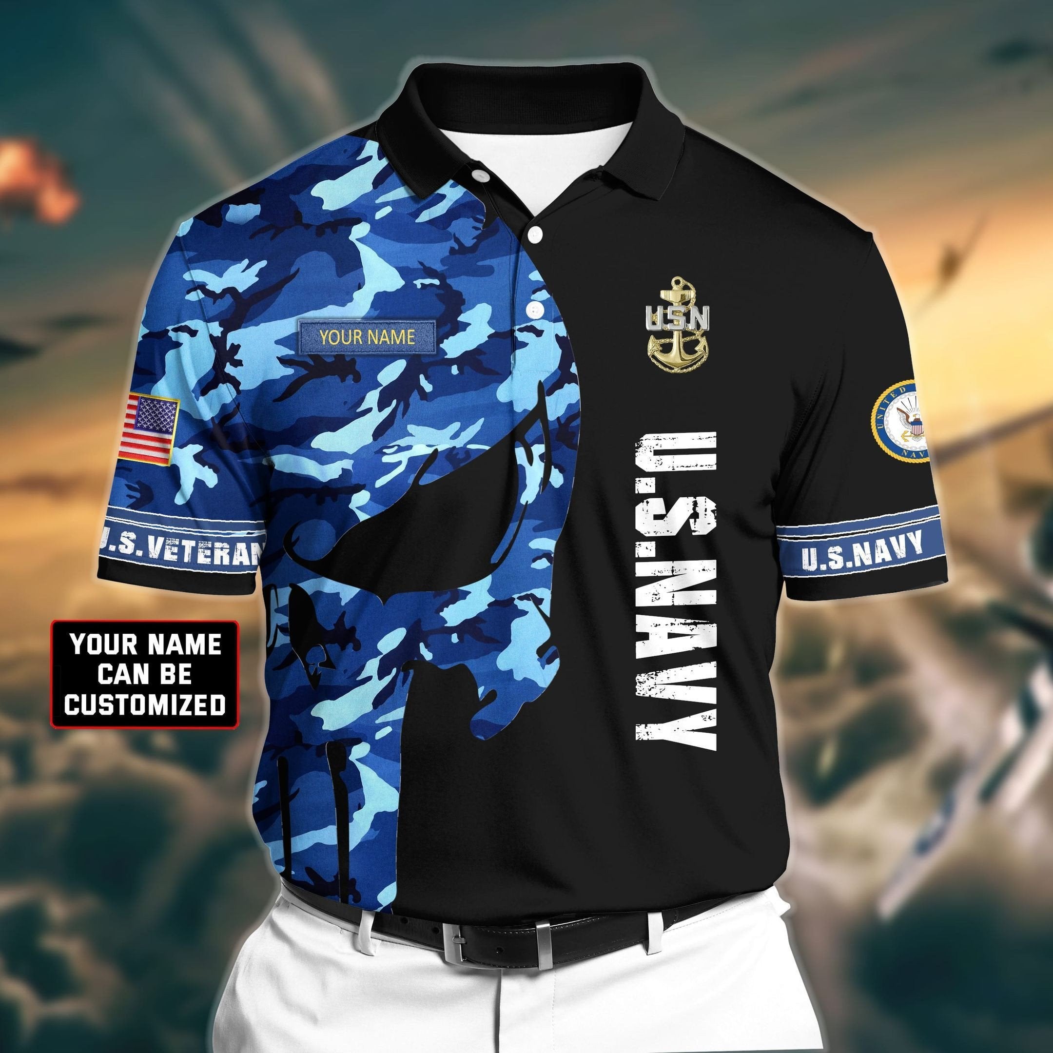 Personalized Premium Veteran U.S Navy 3D Polo All Over Printed NDT260507MT