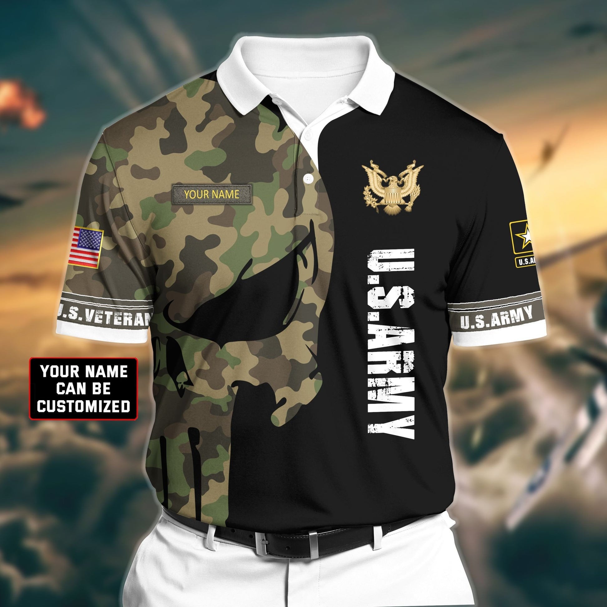 Personalized Premium Veteran U.S Army 2 3D Polo All Over Printed NDT260502MT