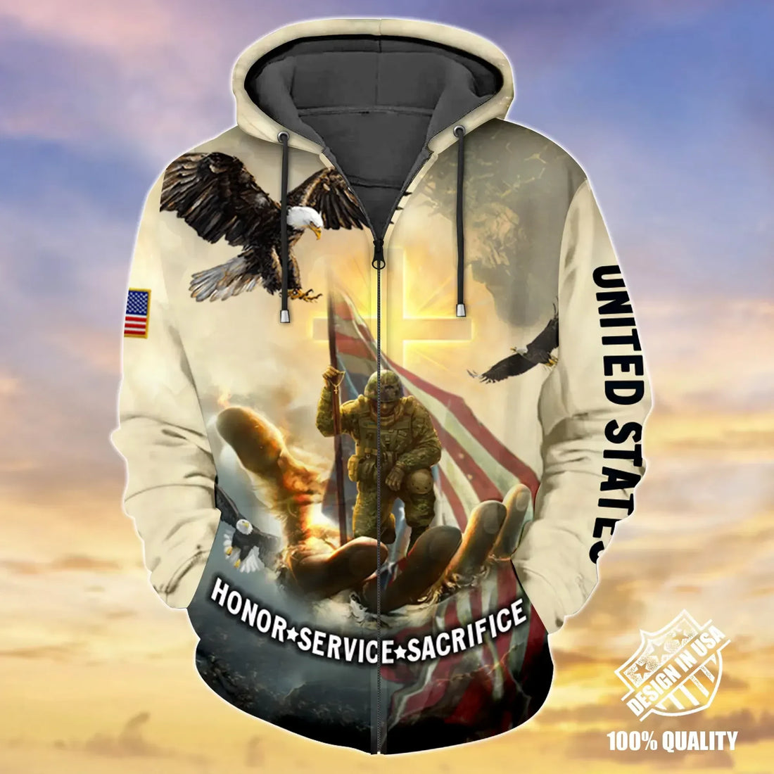 Premium Unique Veteran Zip Hoodie Ultra Soft and Warm NTK280402MT