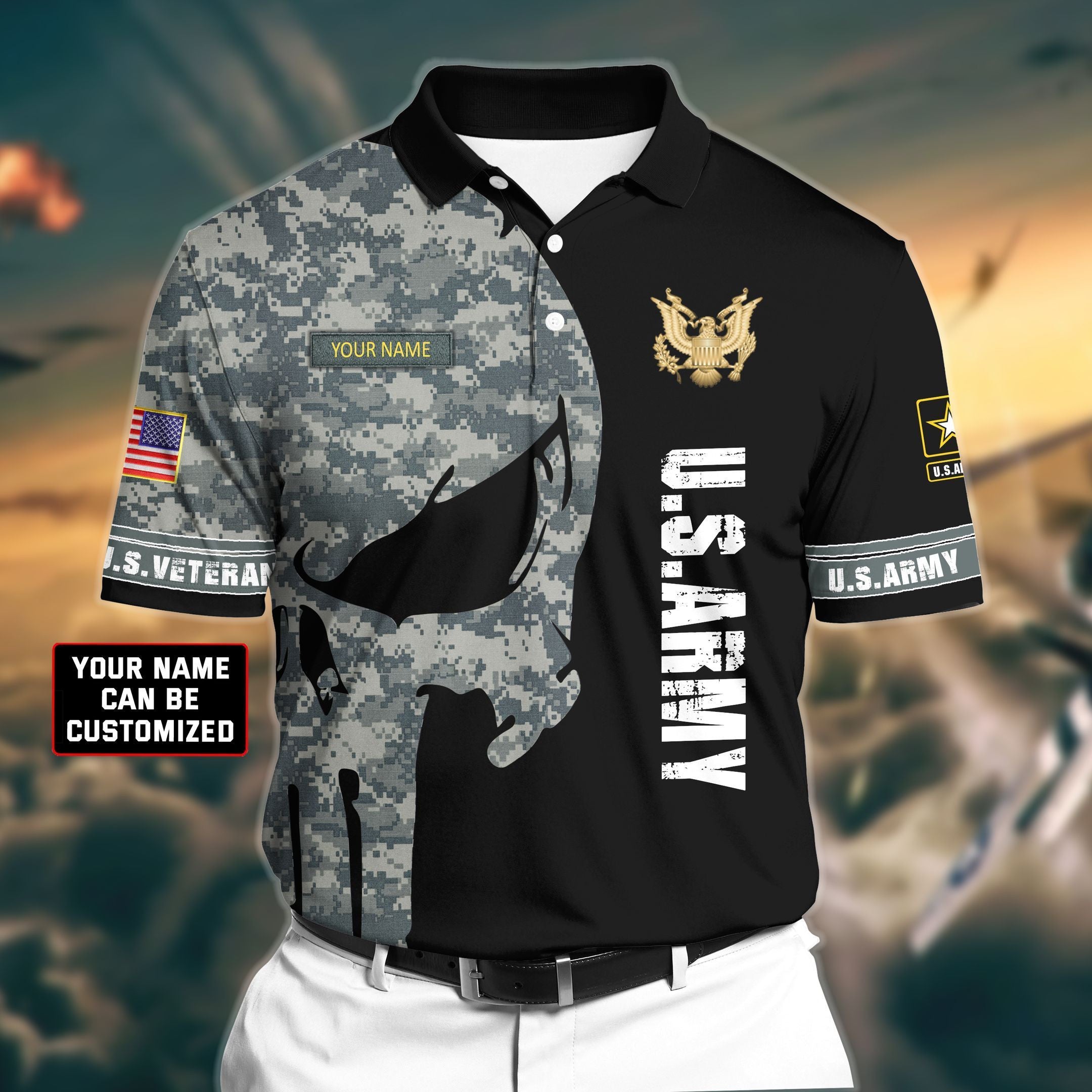 Personalized Premium Veteran U.S Army 2 3D Polo All Over Printed NDT260504MT