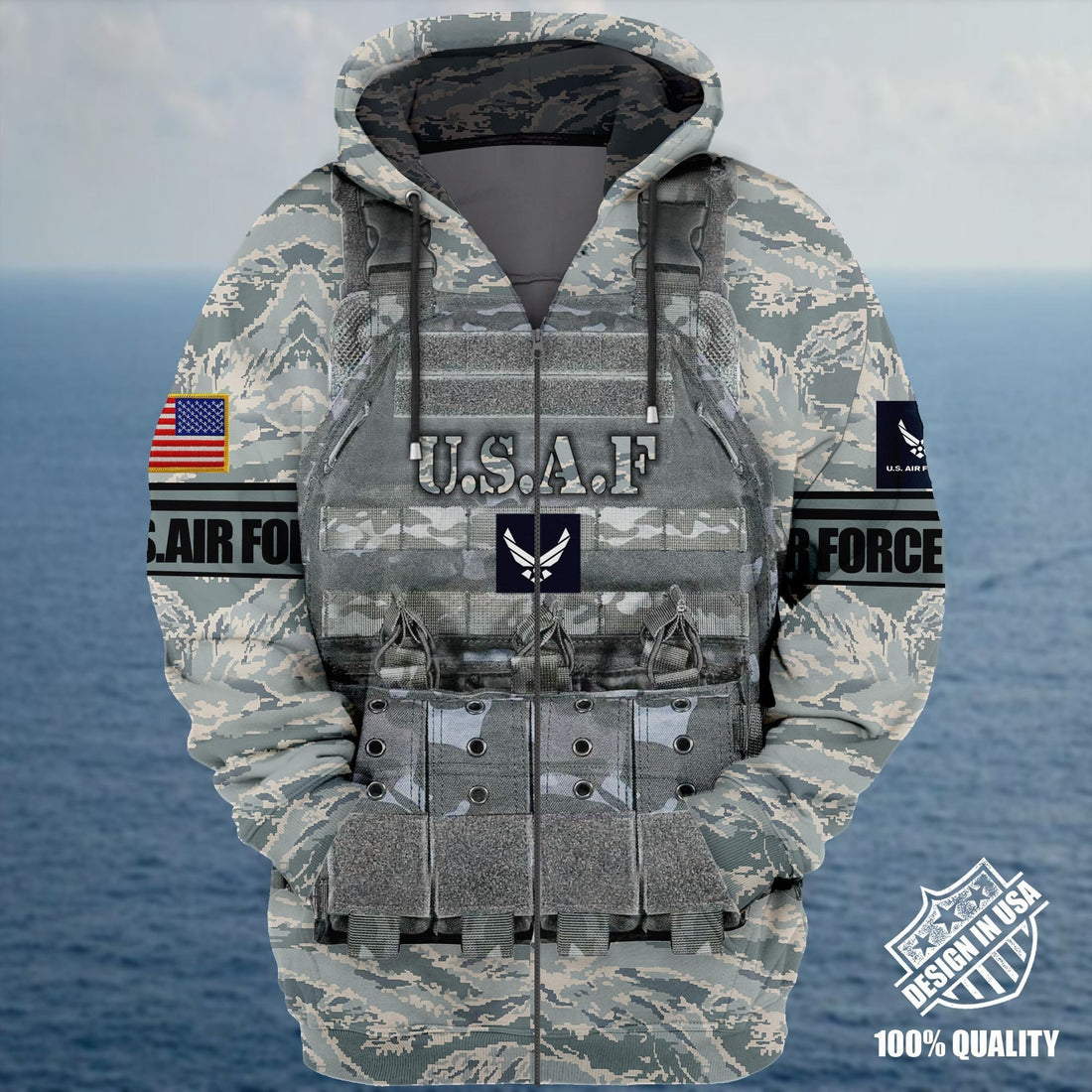 Premium Unique Veteran Zip Hoodie Ultra Soft and Warm NHT050501MT Air Force
