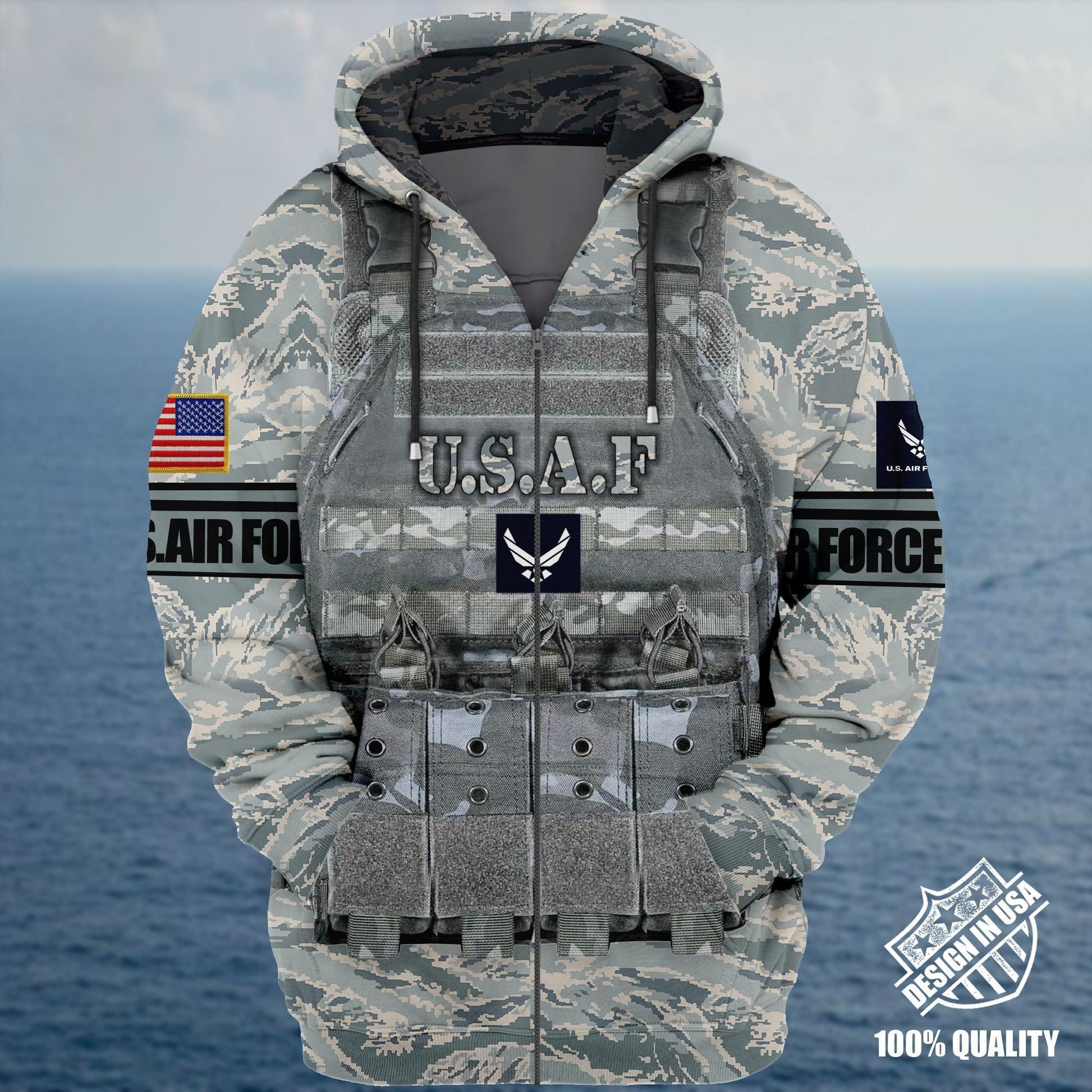 Premium Unique Veteran Zip Hoodie Ultra Soft and Warm NHT050501MT Air Force