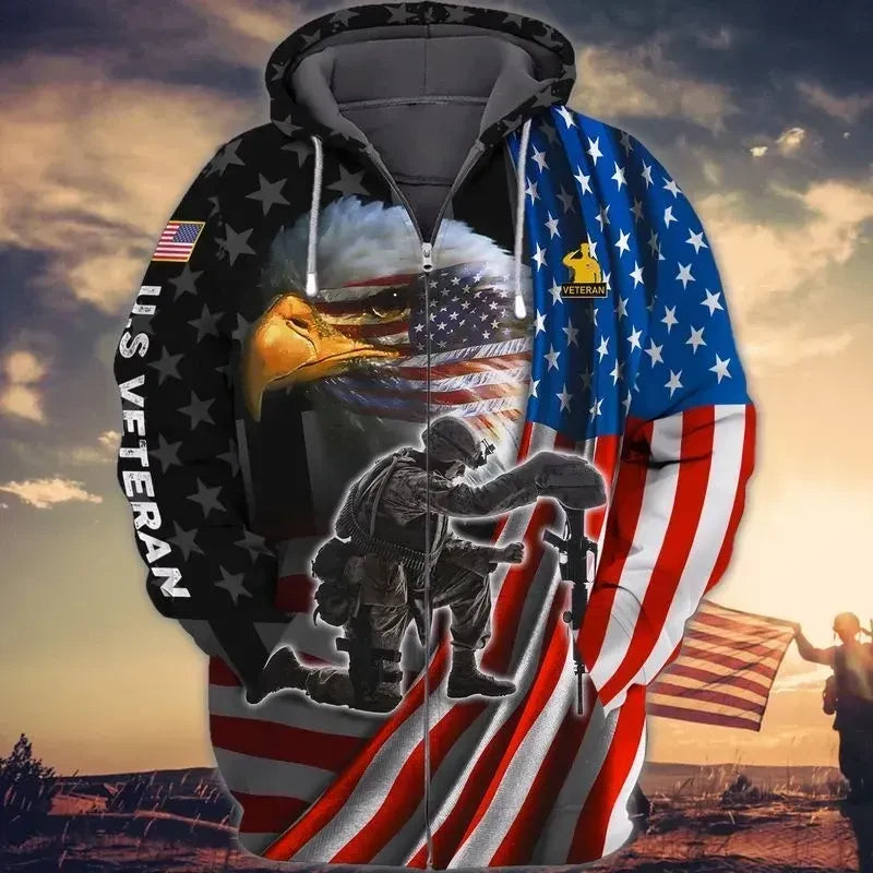 Premium Unique Veteran Zip Hoodie Ultra Soft and Warm LTAVT280402DS