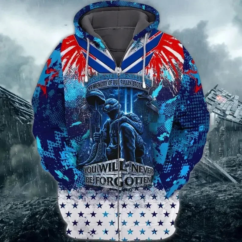 Premium Unique Veteran Zip Hoodie Ultra Soft and Warm LTADD220401DS