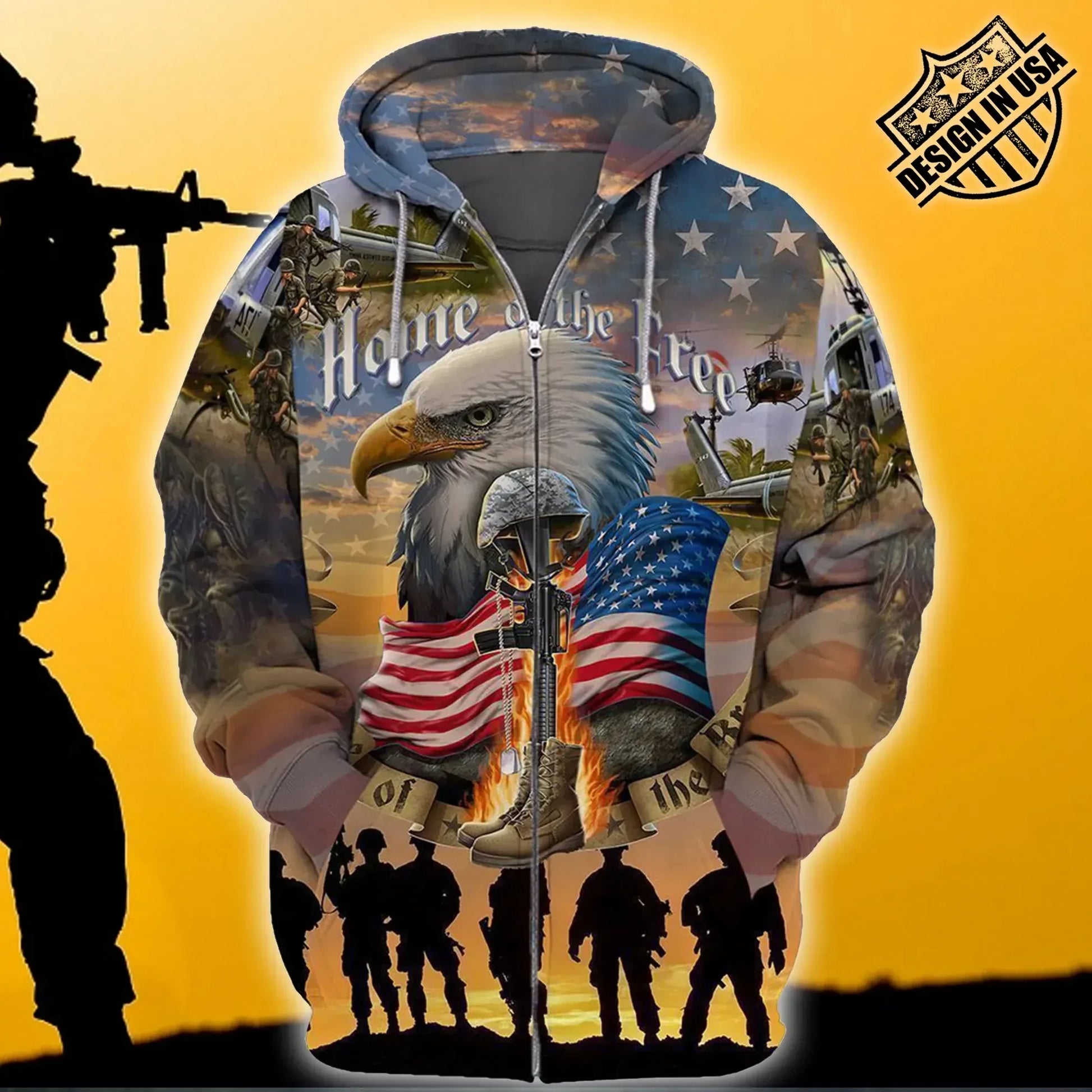 Premium Unique Veteran Zip Hoodie Ultra Soft and Warm LTANT090323KA