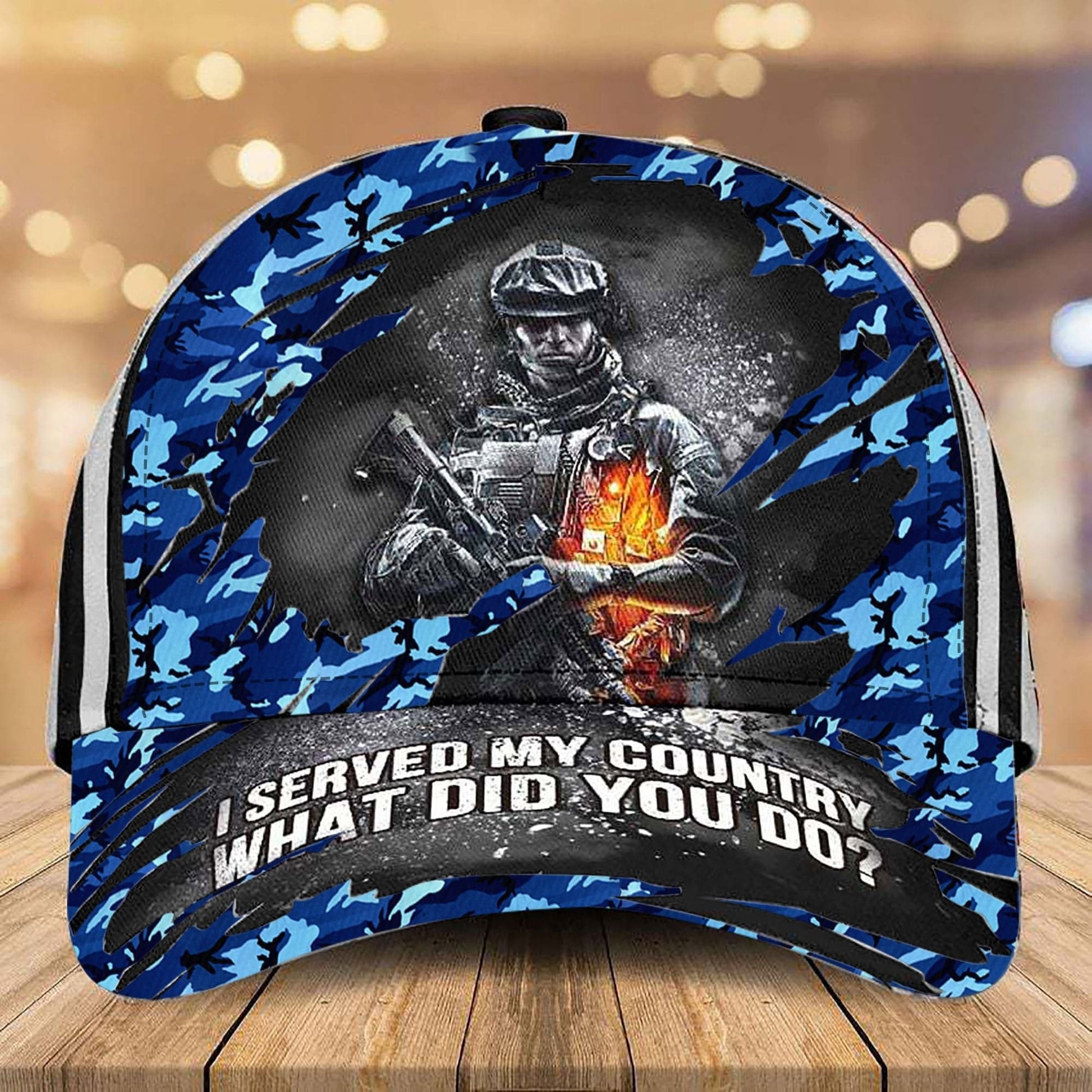 Premium I Served My Country Veteran Cap Camo