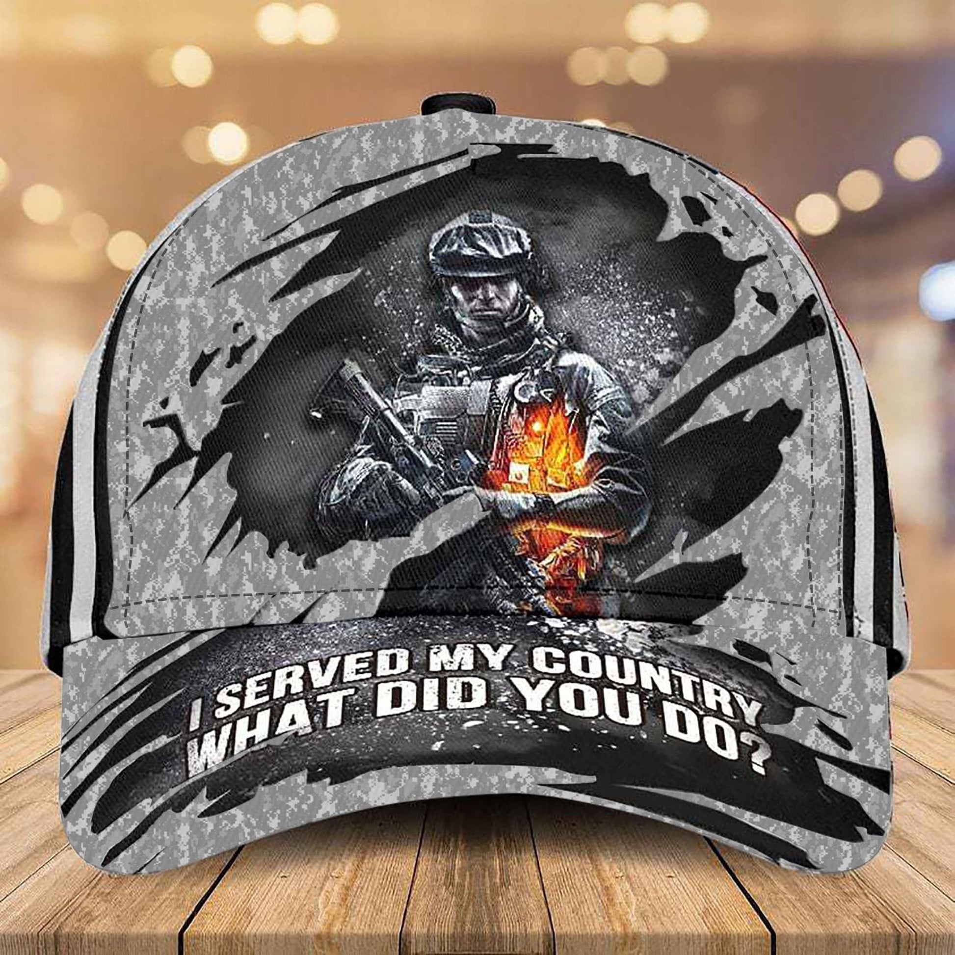 Premium I Served My Country Veteran Cap Camo