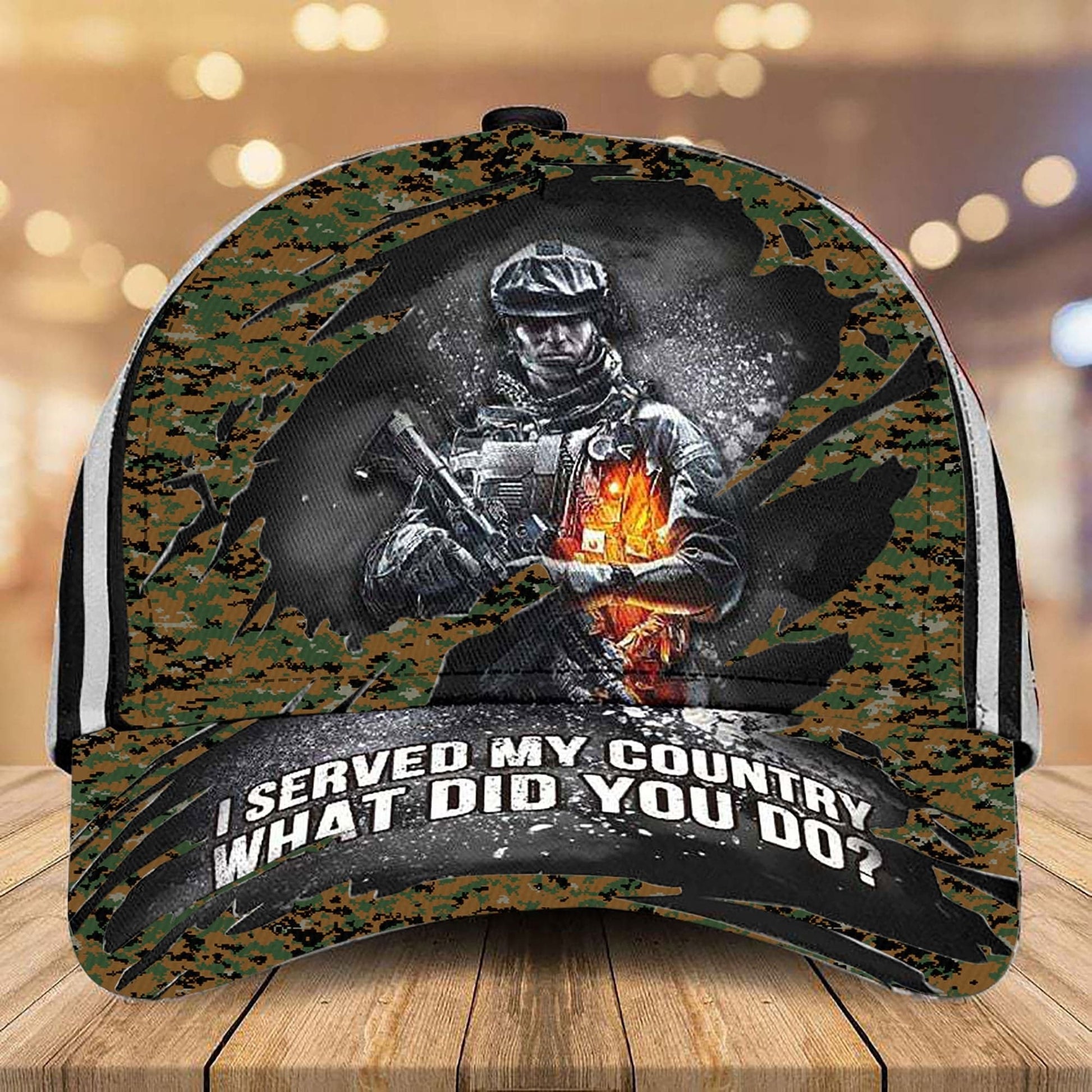 Premium I Served My Country Veteran Cap Camo
