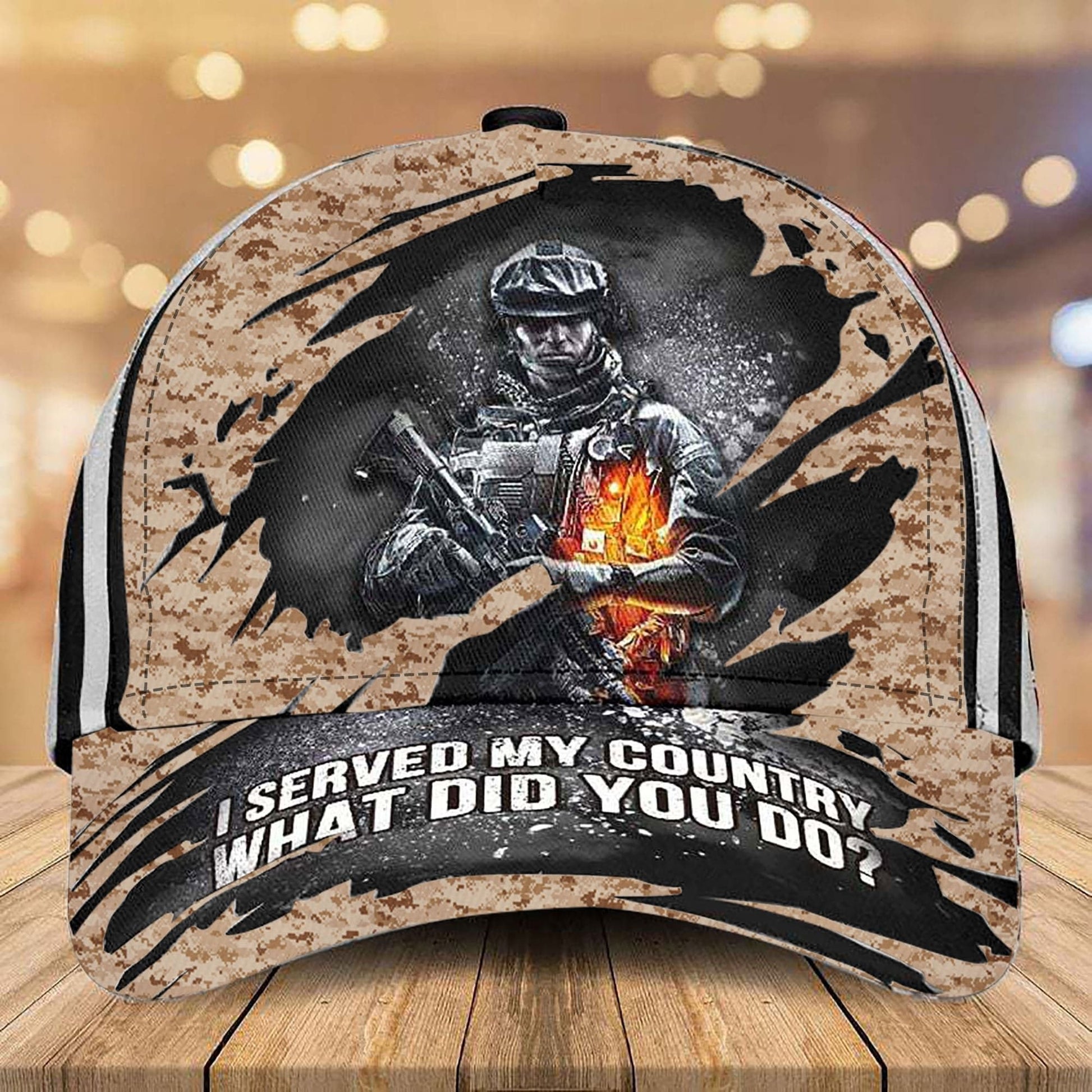 Premium I Served My Country Veteran Cap Camo