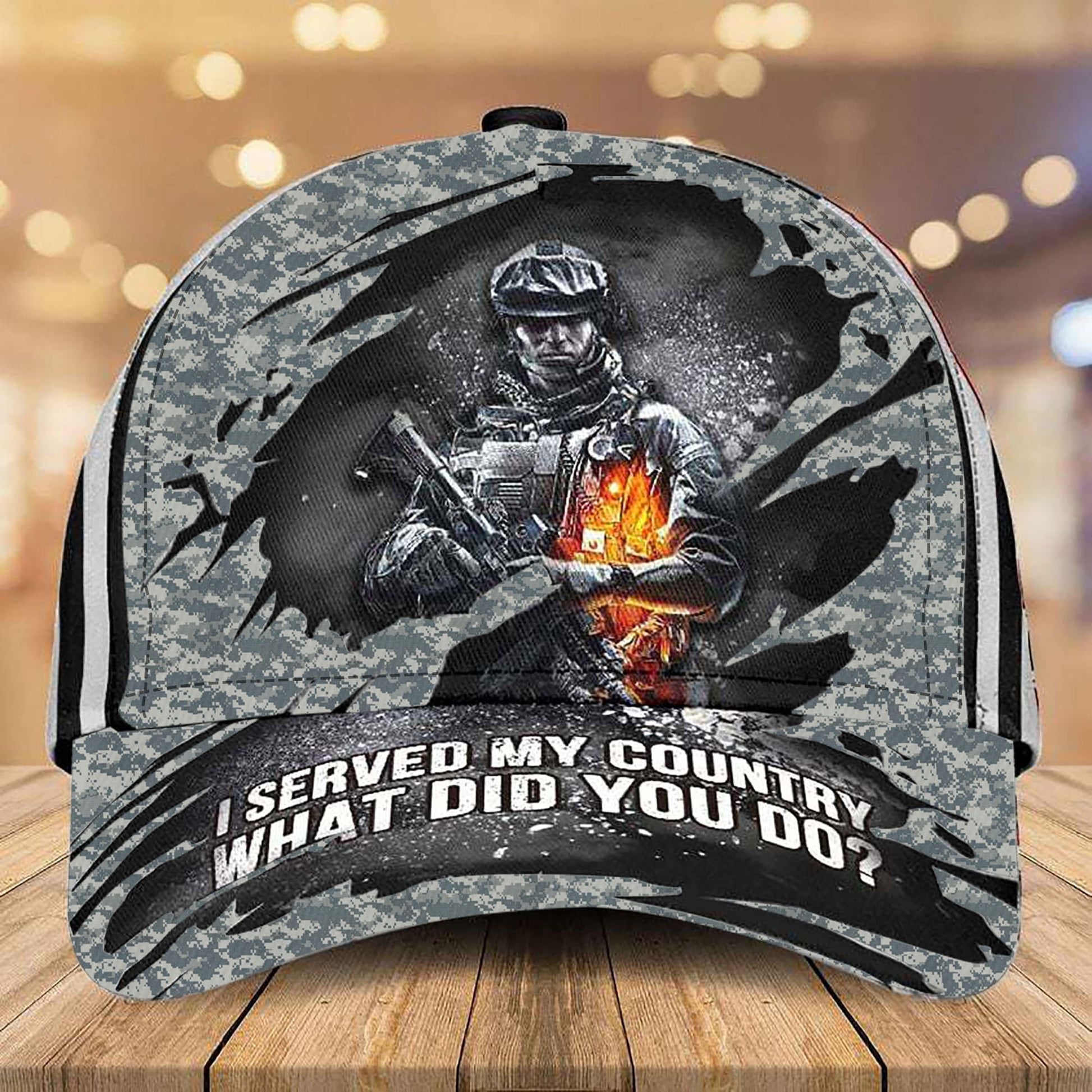 Premium I Served My Country Veteran Cap Camo