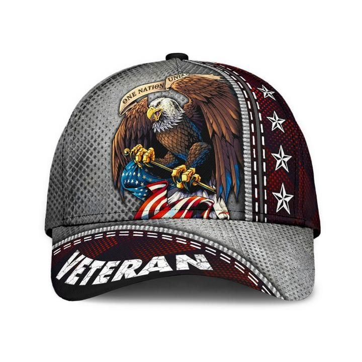 Premium Men's Veteran Cap 3D Printed Red