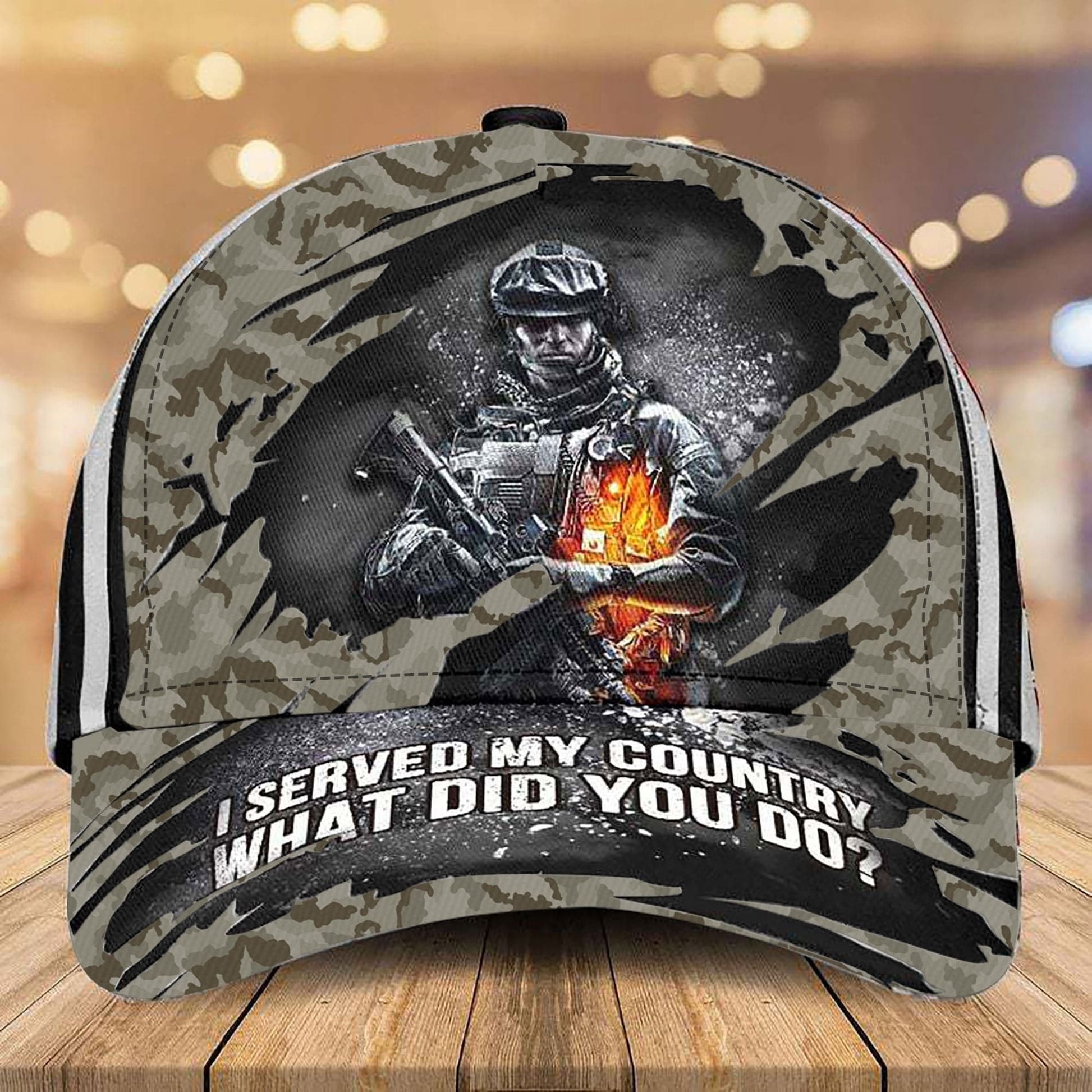 Premium I Served My Country Veteran Cap Camo