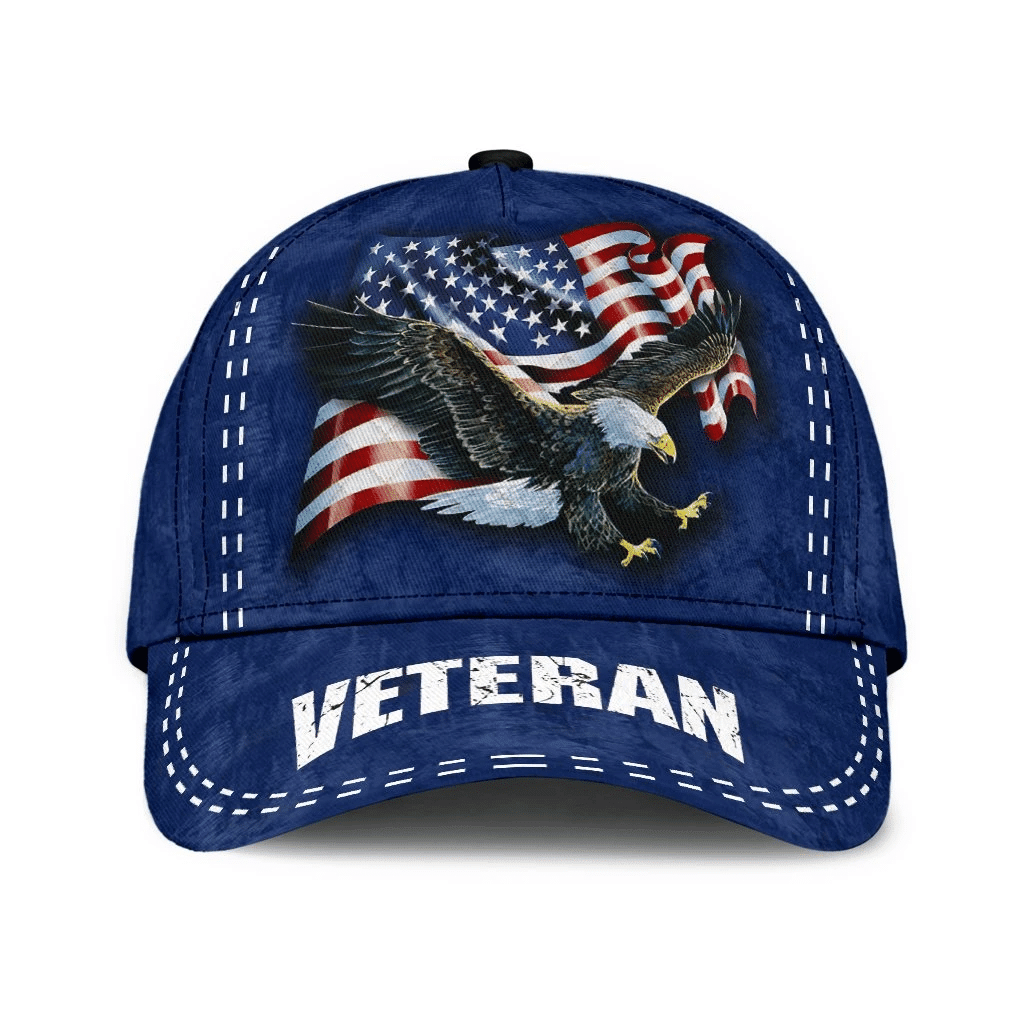 Premium US Veteran Cap 3D Printed Navy