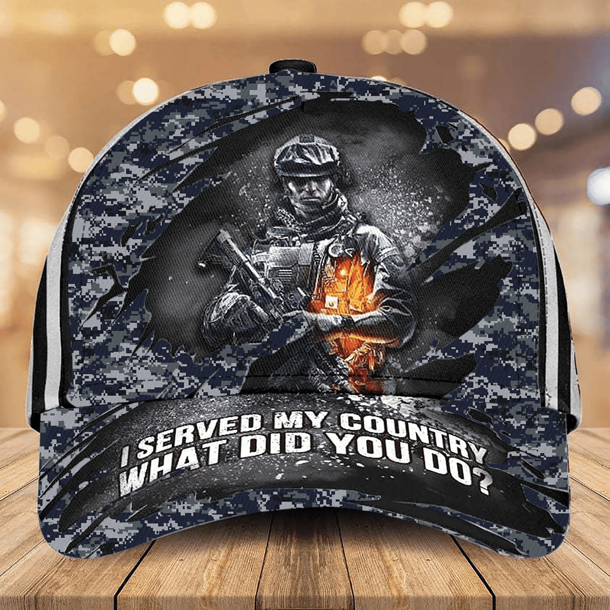 Premium I Served My Country Veteran Cap Camo