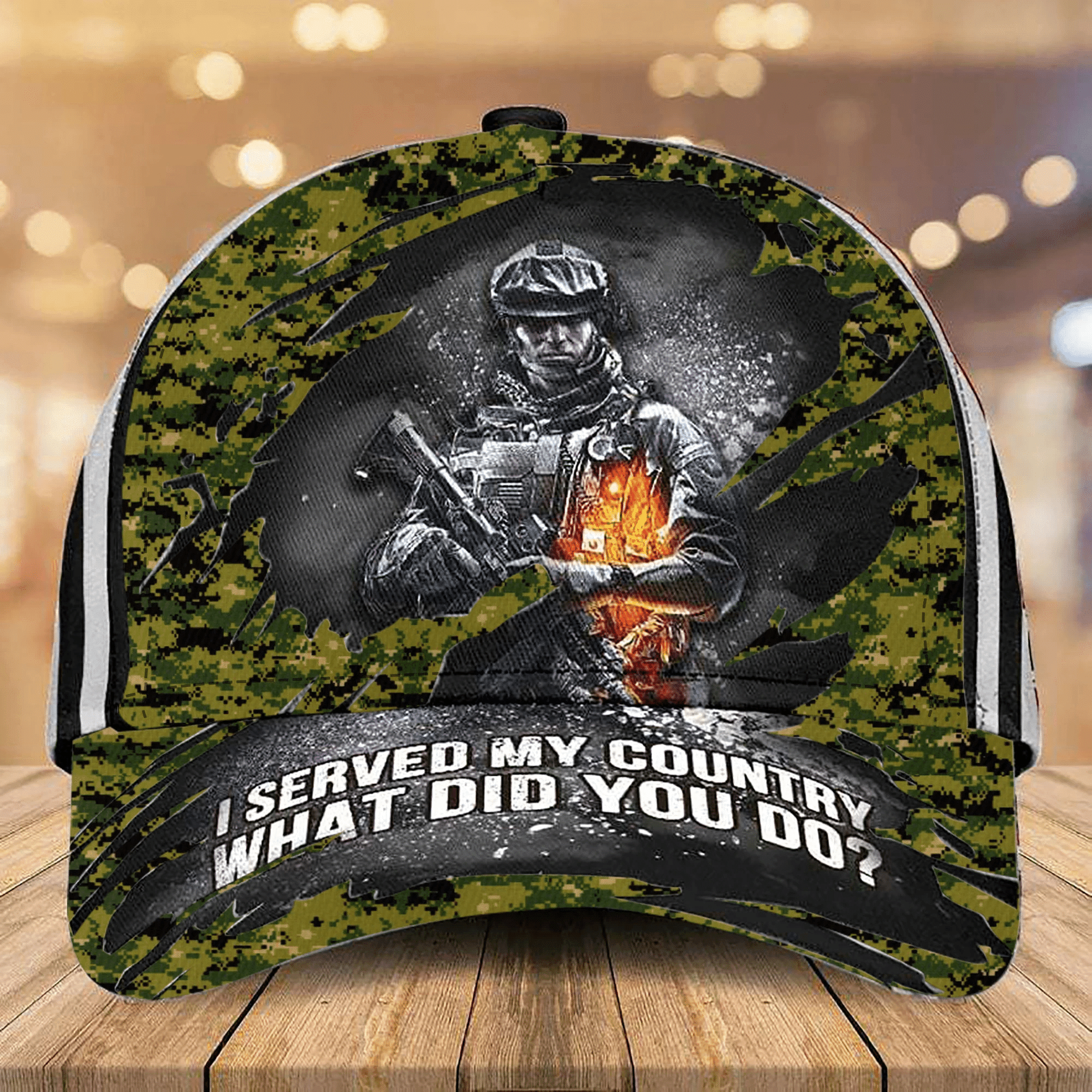 Premium I Served My Country Veteran Cap Camo