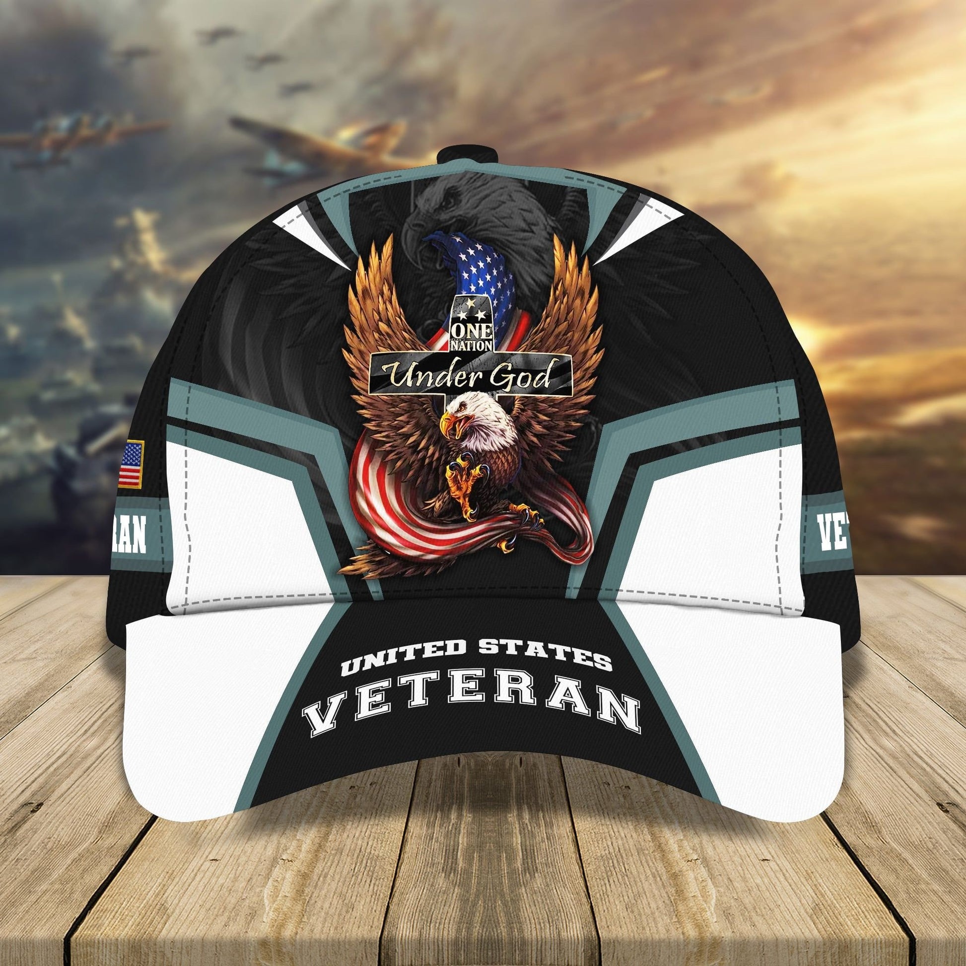 US Veteran One Nation Under God Classic Cap Multicolored 3D Printed