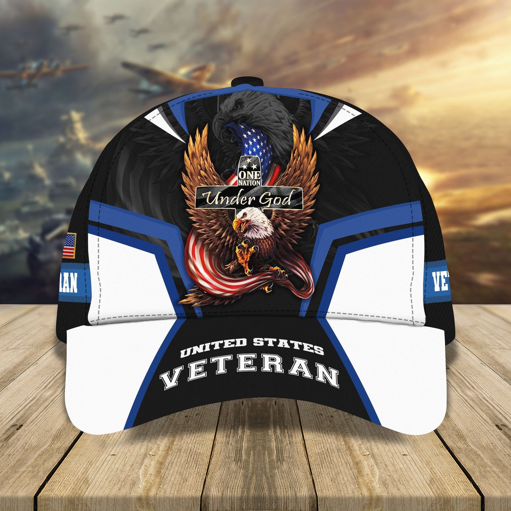 US Veteran One Nation Under God Classic Cap Multicolored 3D Printed